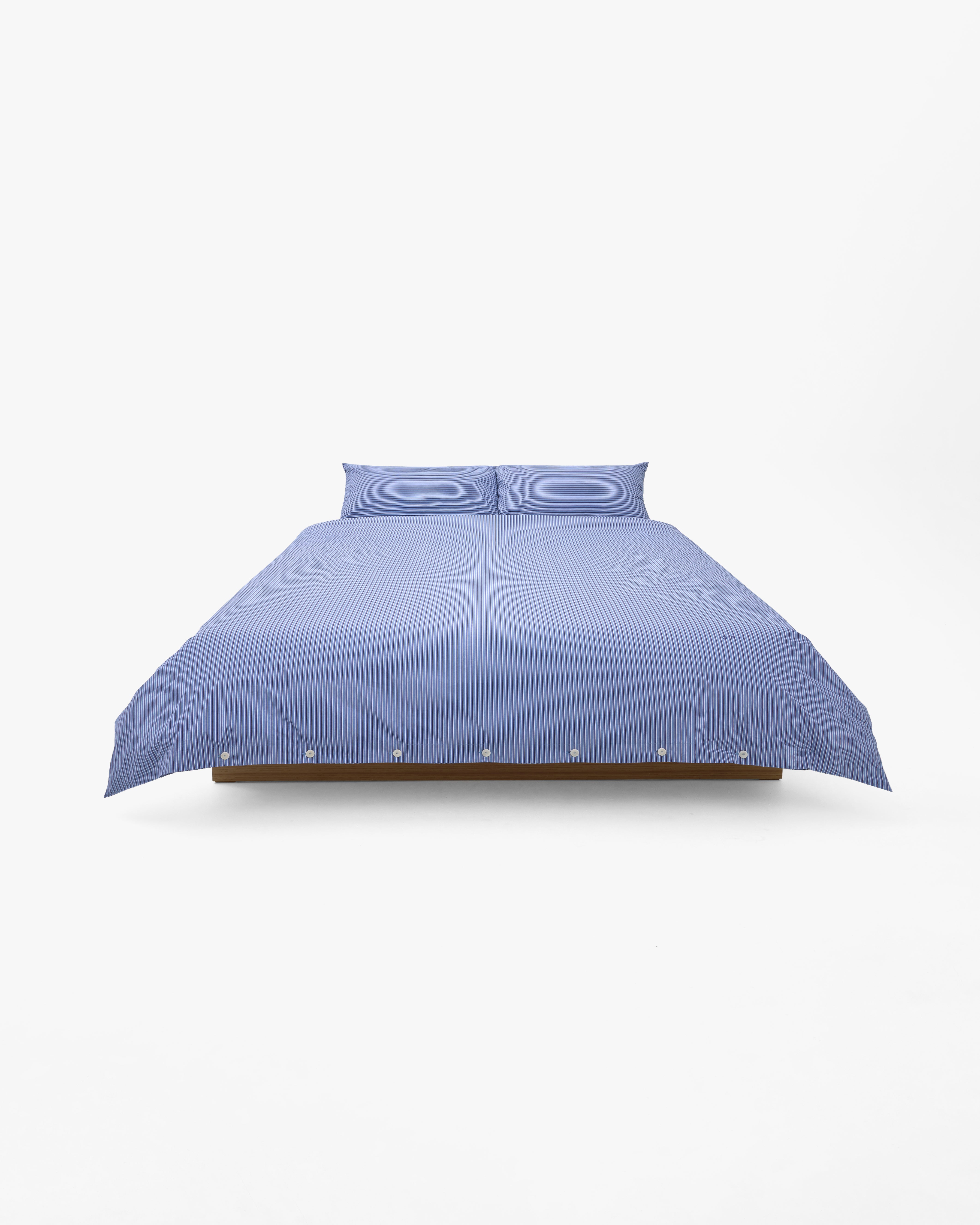 DUVET COVER - THIN STRIPE SEA / 2 SIZES