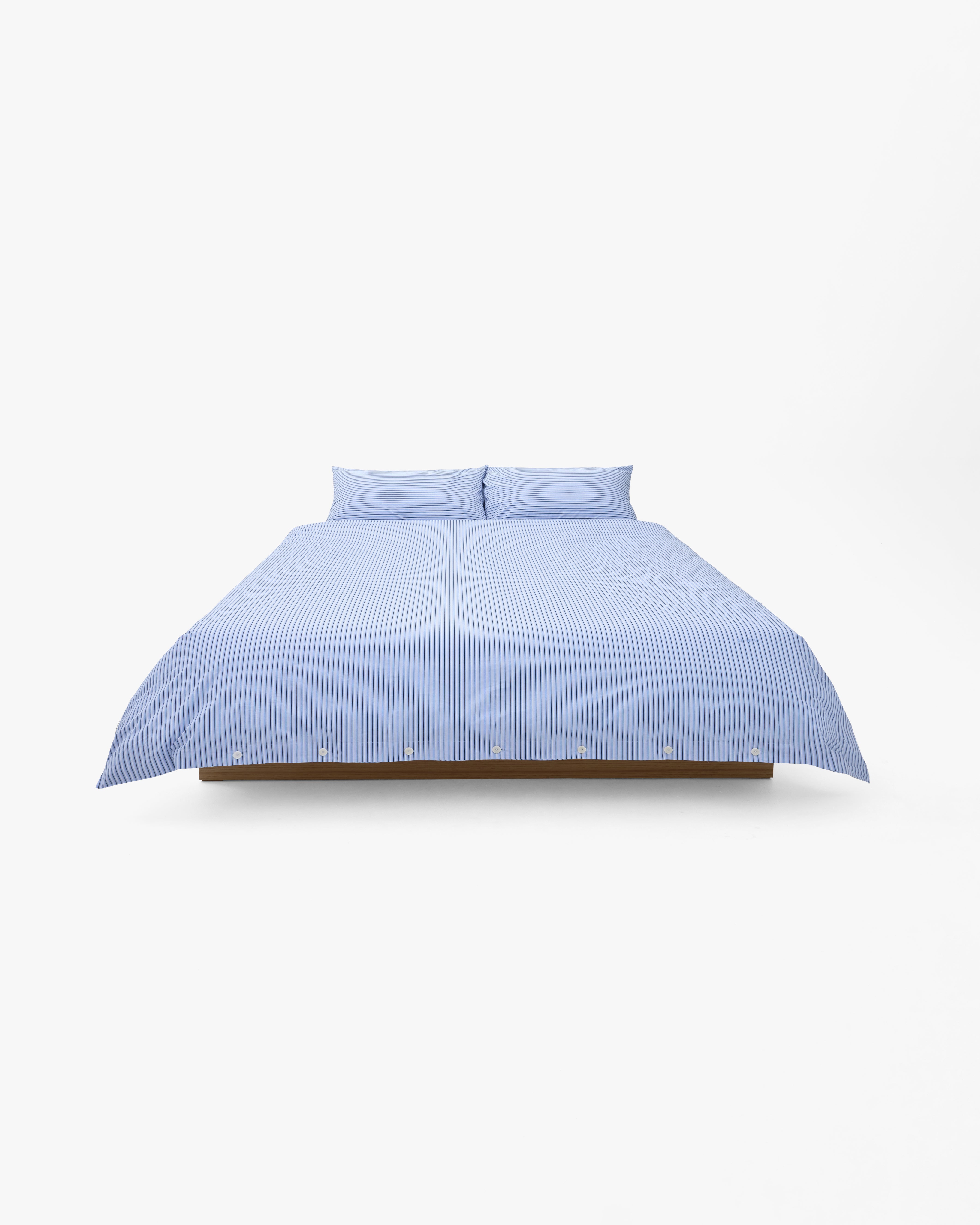 DUVET COVER - THIN STRIPE AQUA / 2 SIZES
