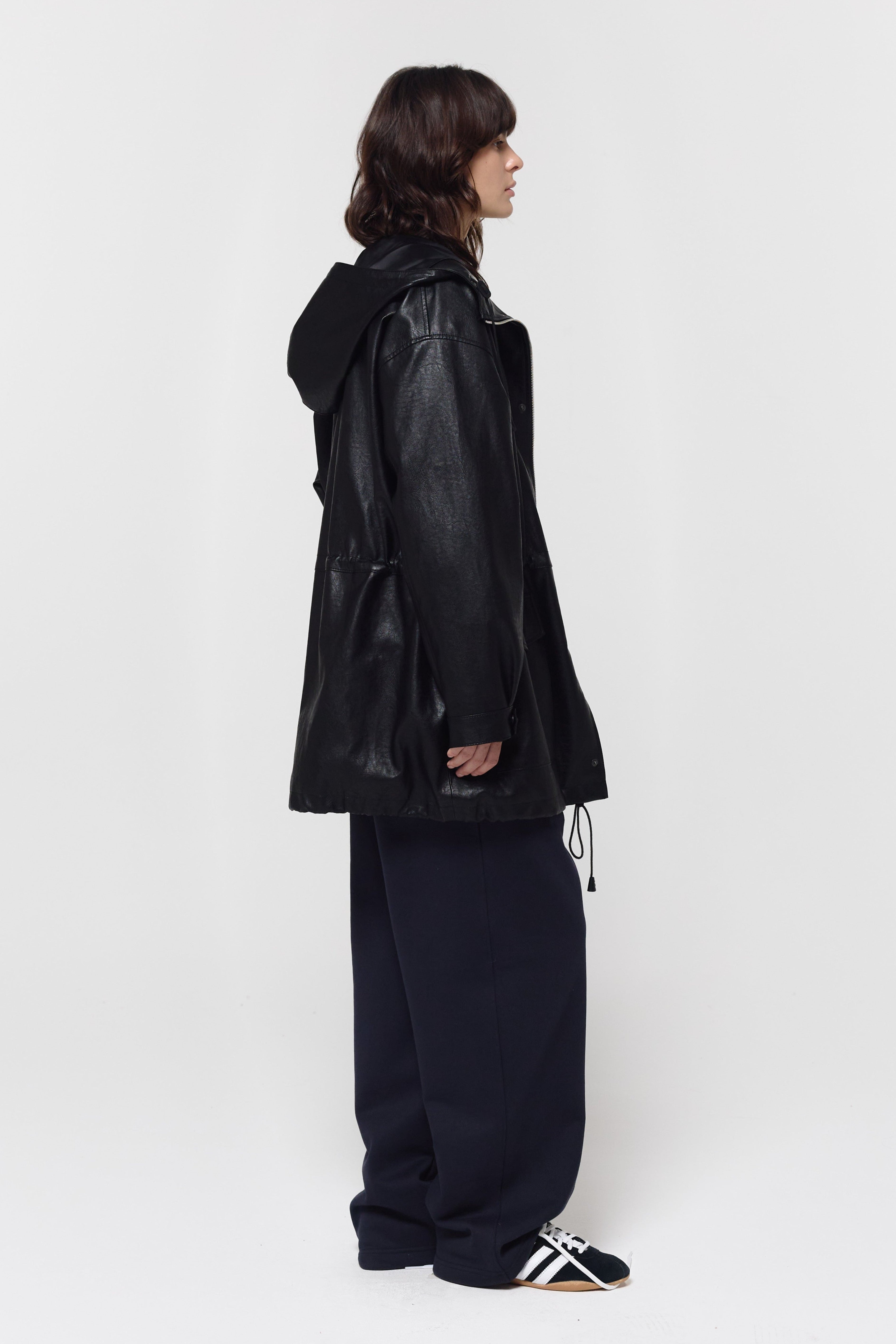 HUNTING FAUX LEATHER JACKET