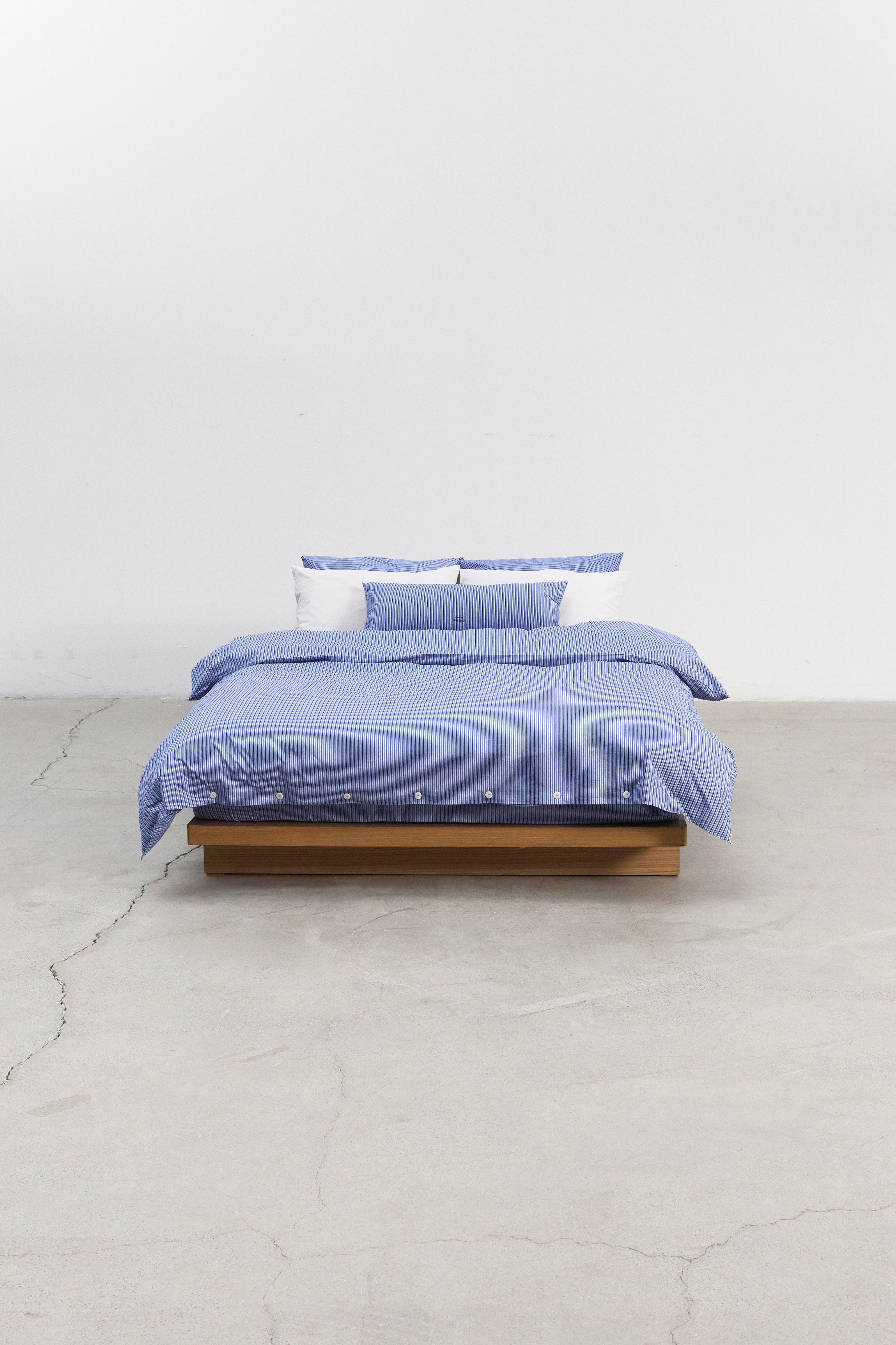 DUVET COVER - THIN STRIPE SEA / 2 SIZES
