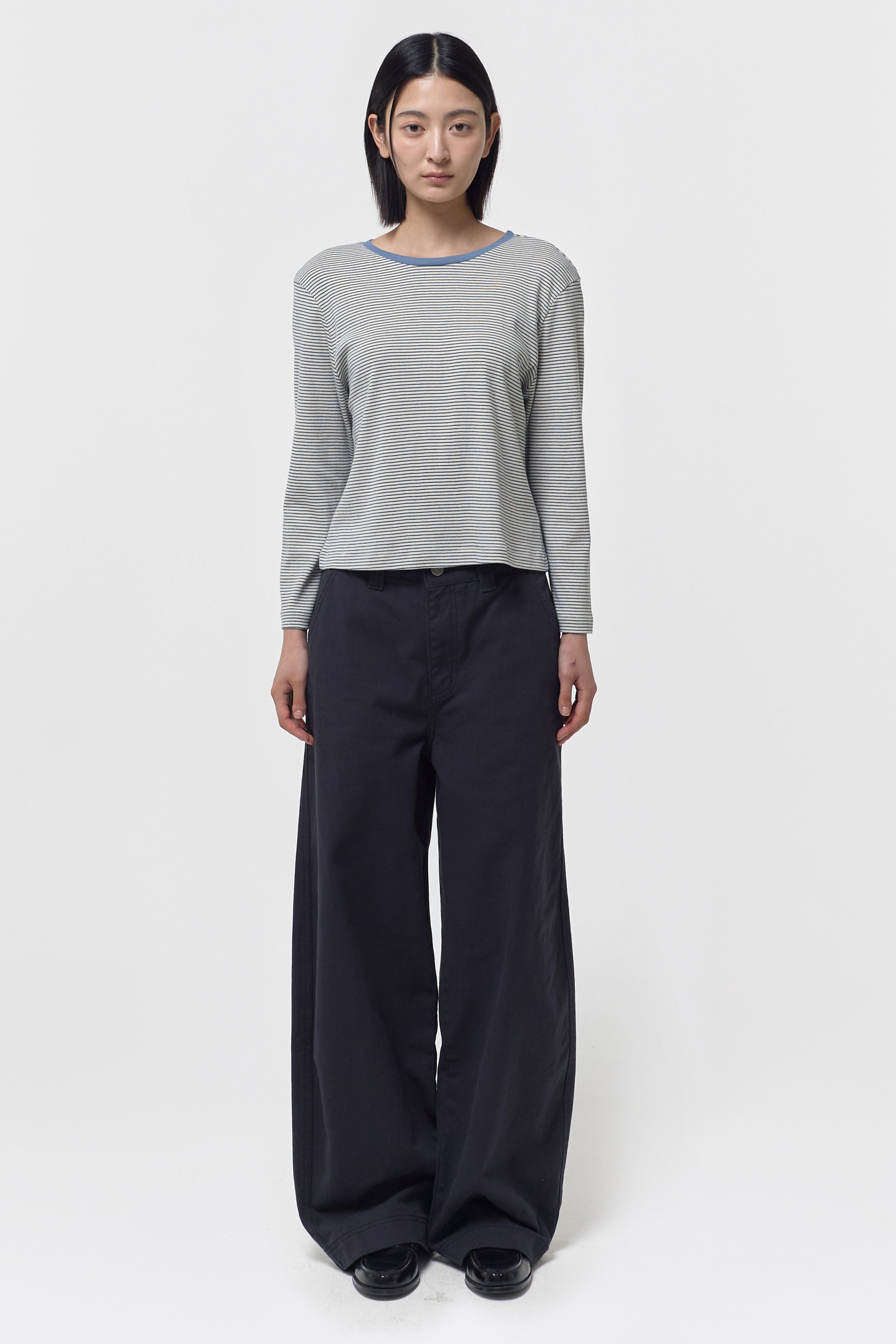 CURVED COTTON PANTS
