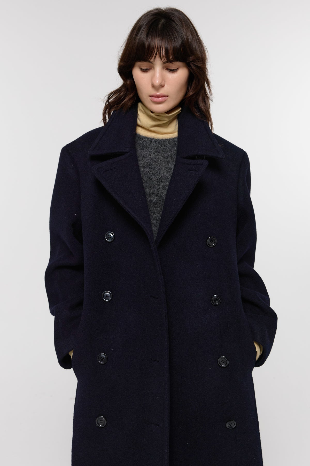26FW DOUBLE LONG PEA COAT