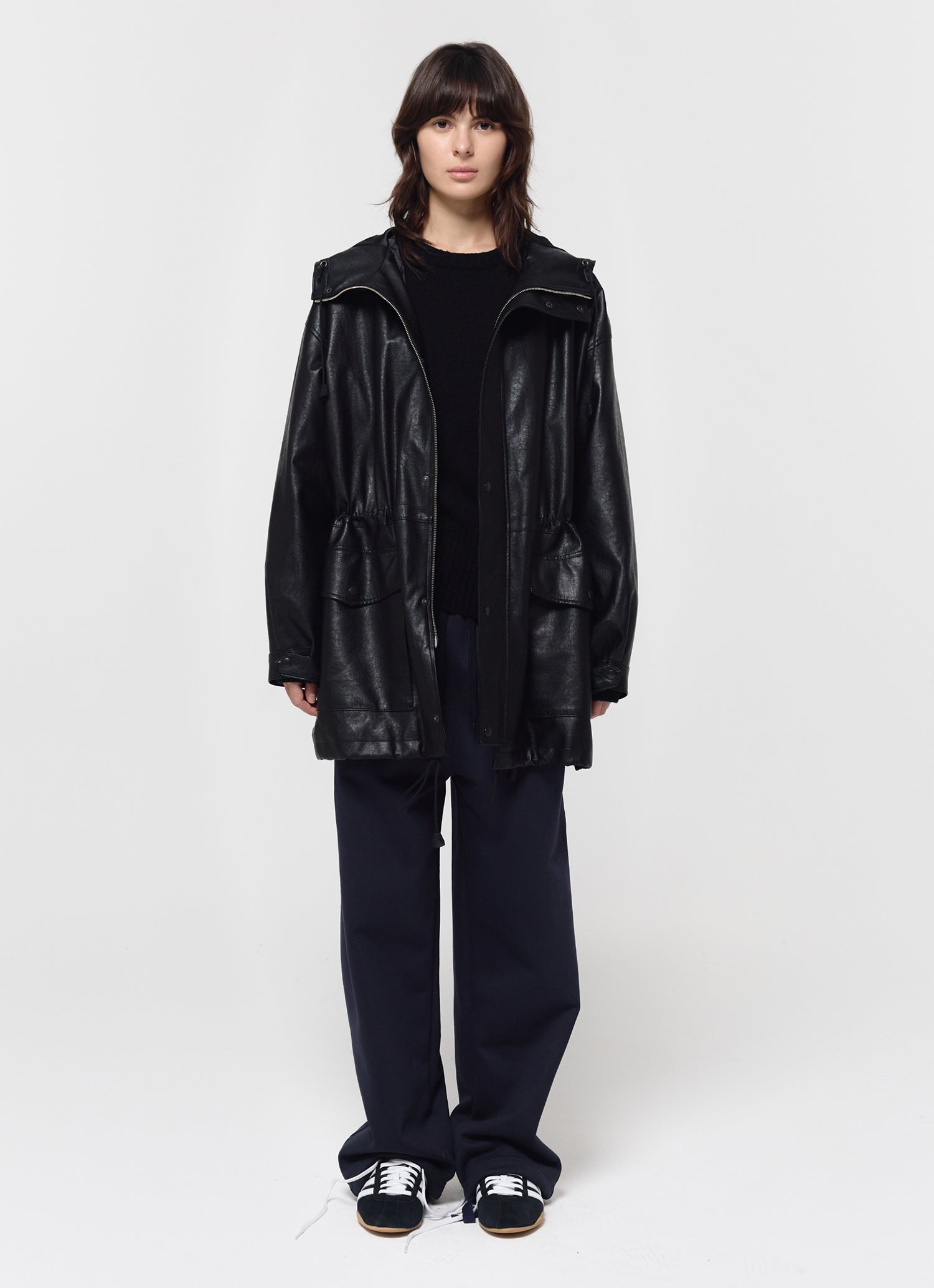 HUNTING FAUX LEATHER JACKET