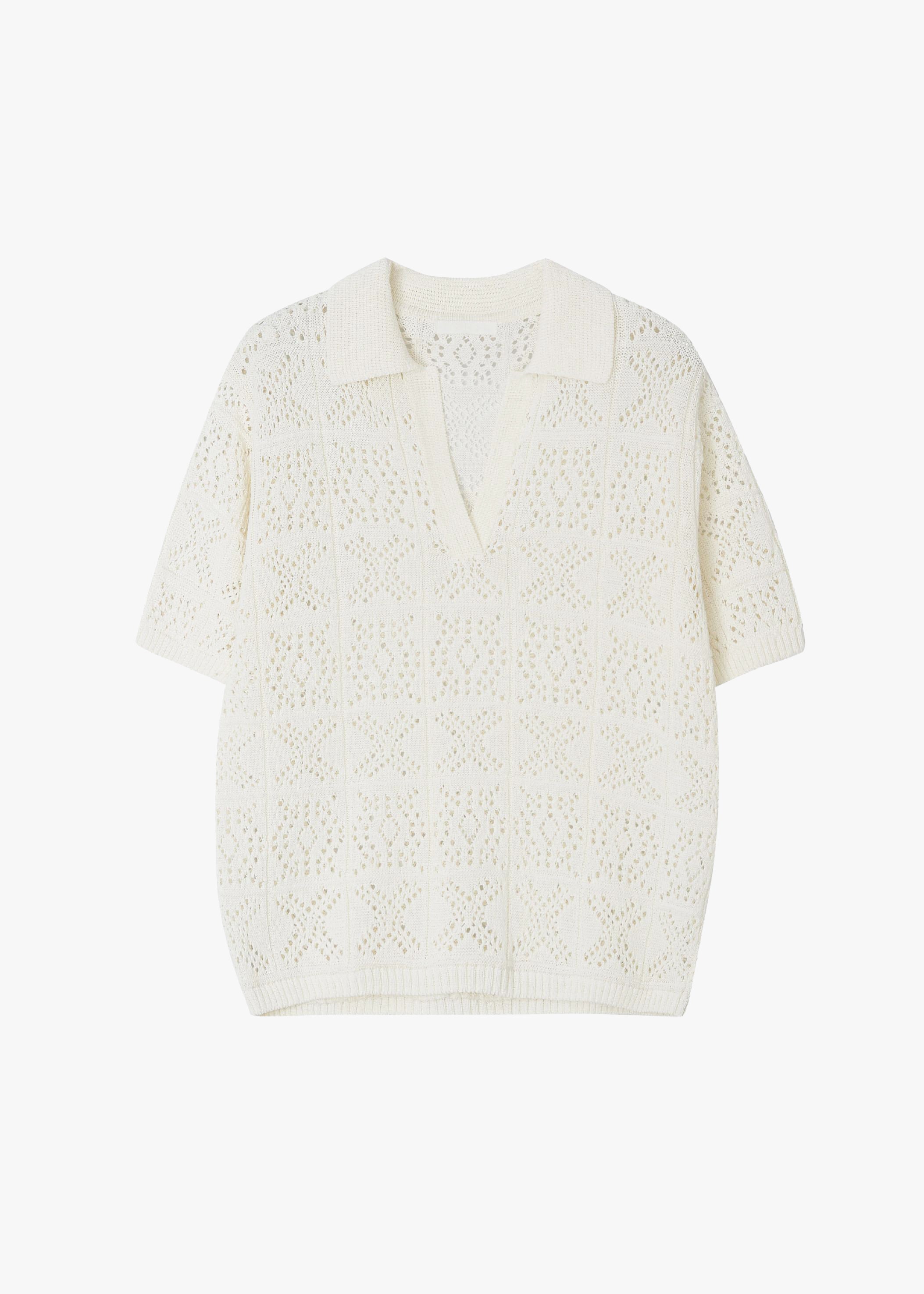 CROCHET KNIT COLLAR TOP