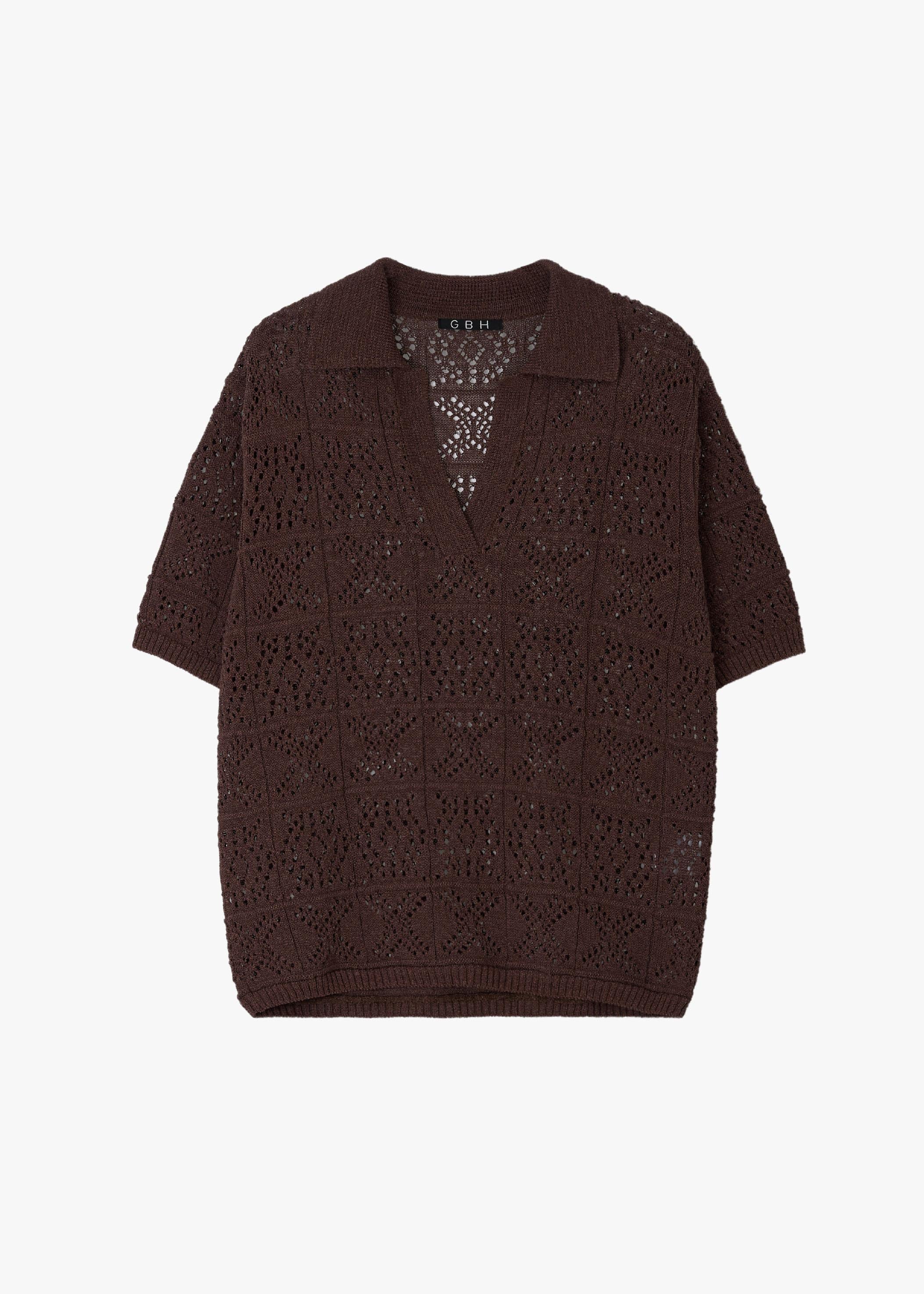 CROCHET KNIT COLLAR TOP