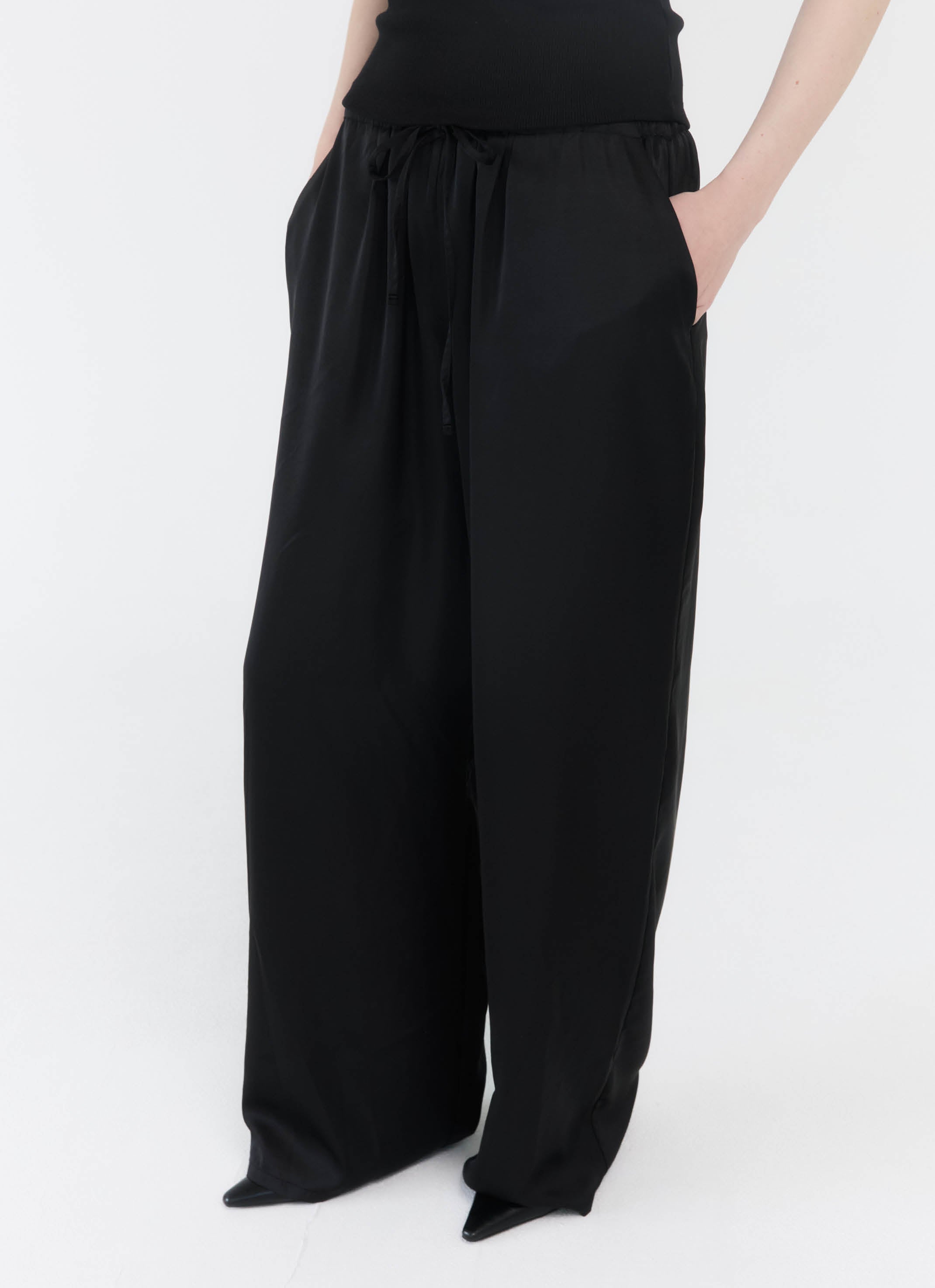 SATIN DRAWSTRING PANTS
