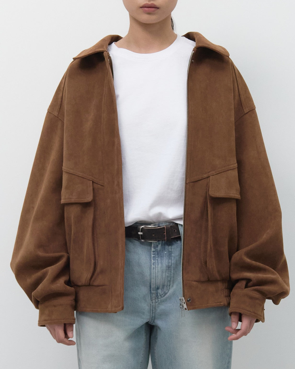 FAUX SUEDE BOMBER