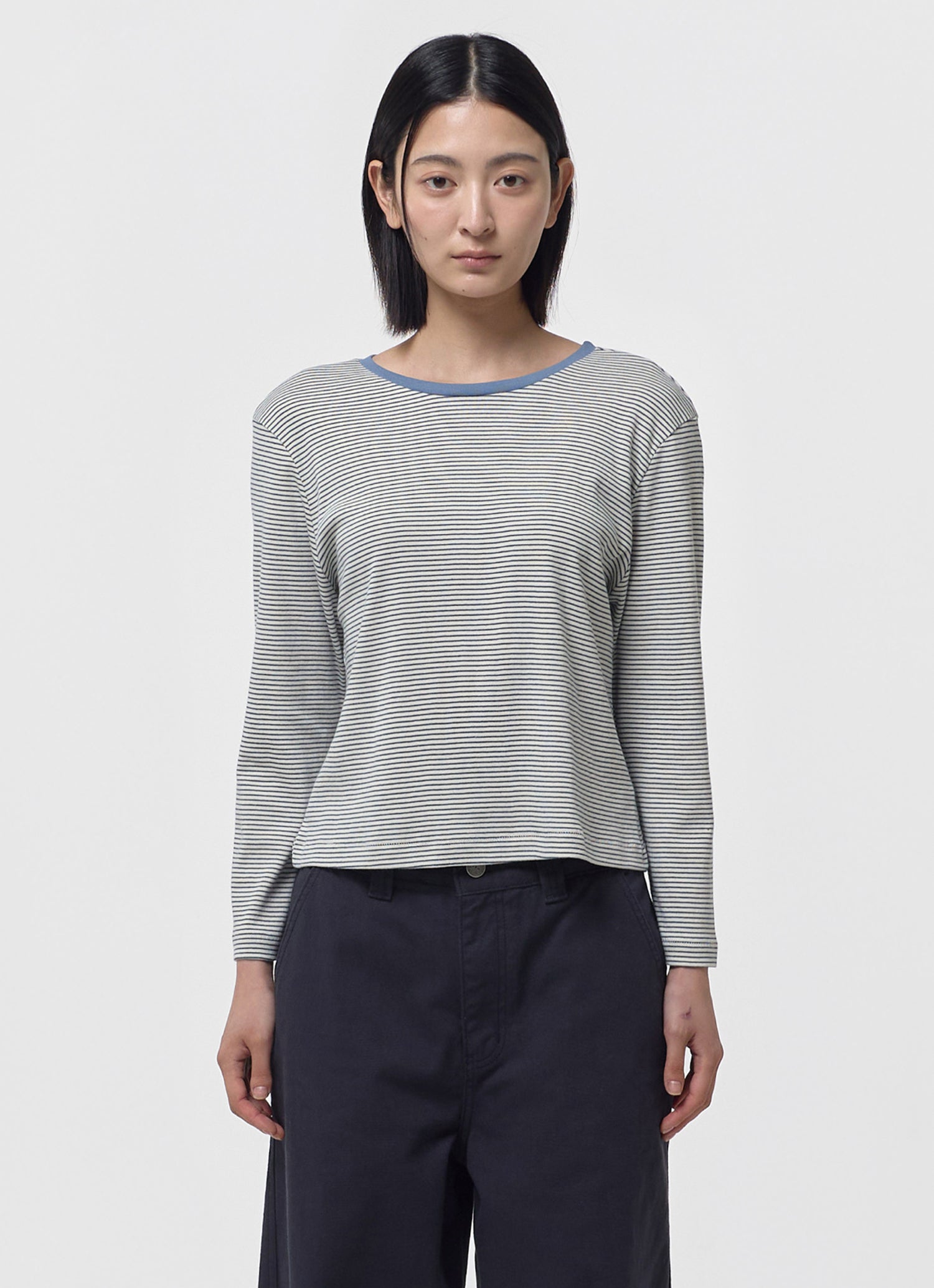 MID SLEEVE STRIPE TOP