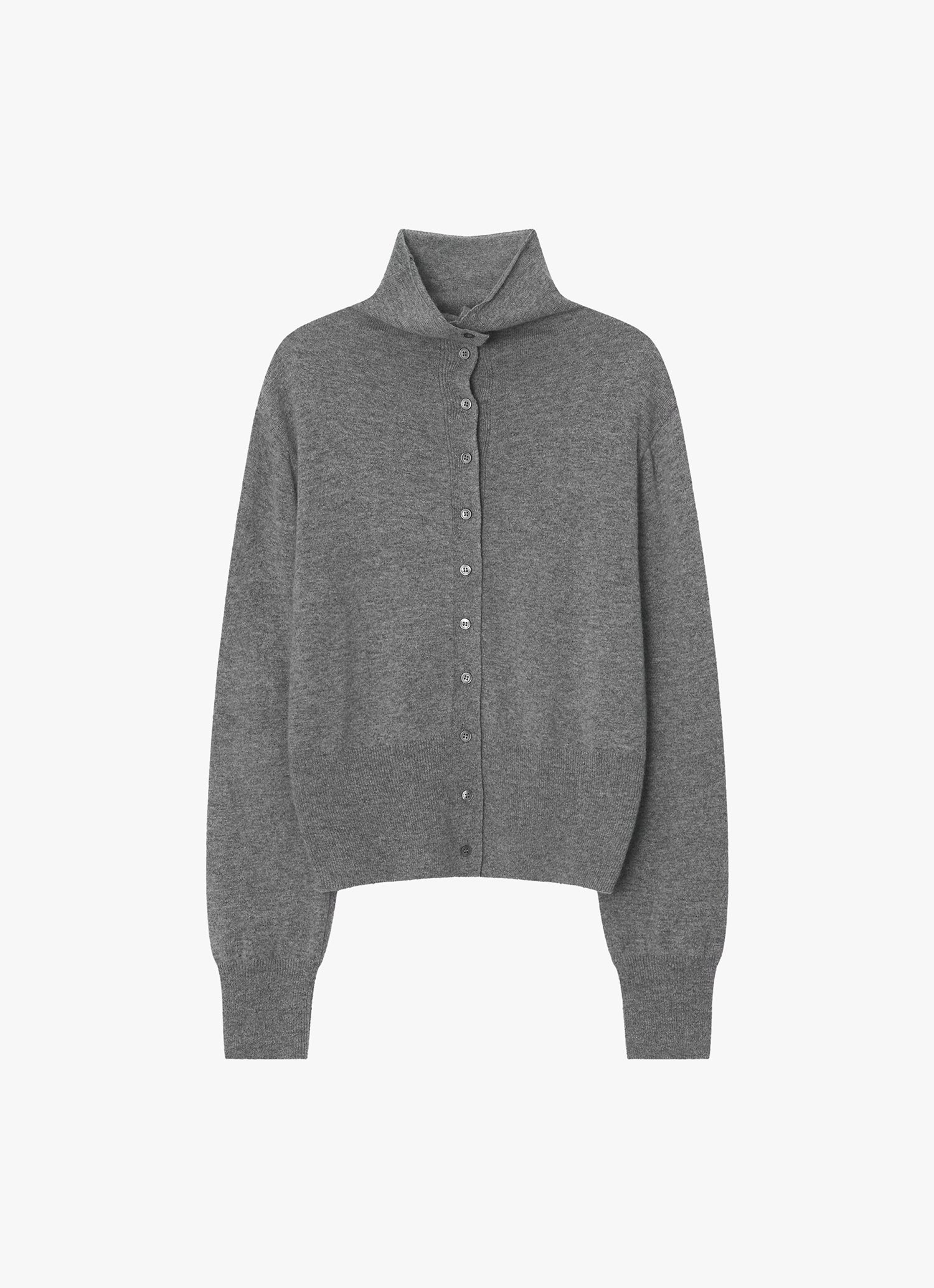 WOOL BLEND HIGH-NECK CARDIGAN
