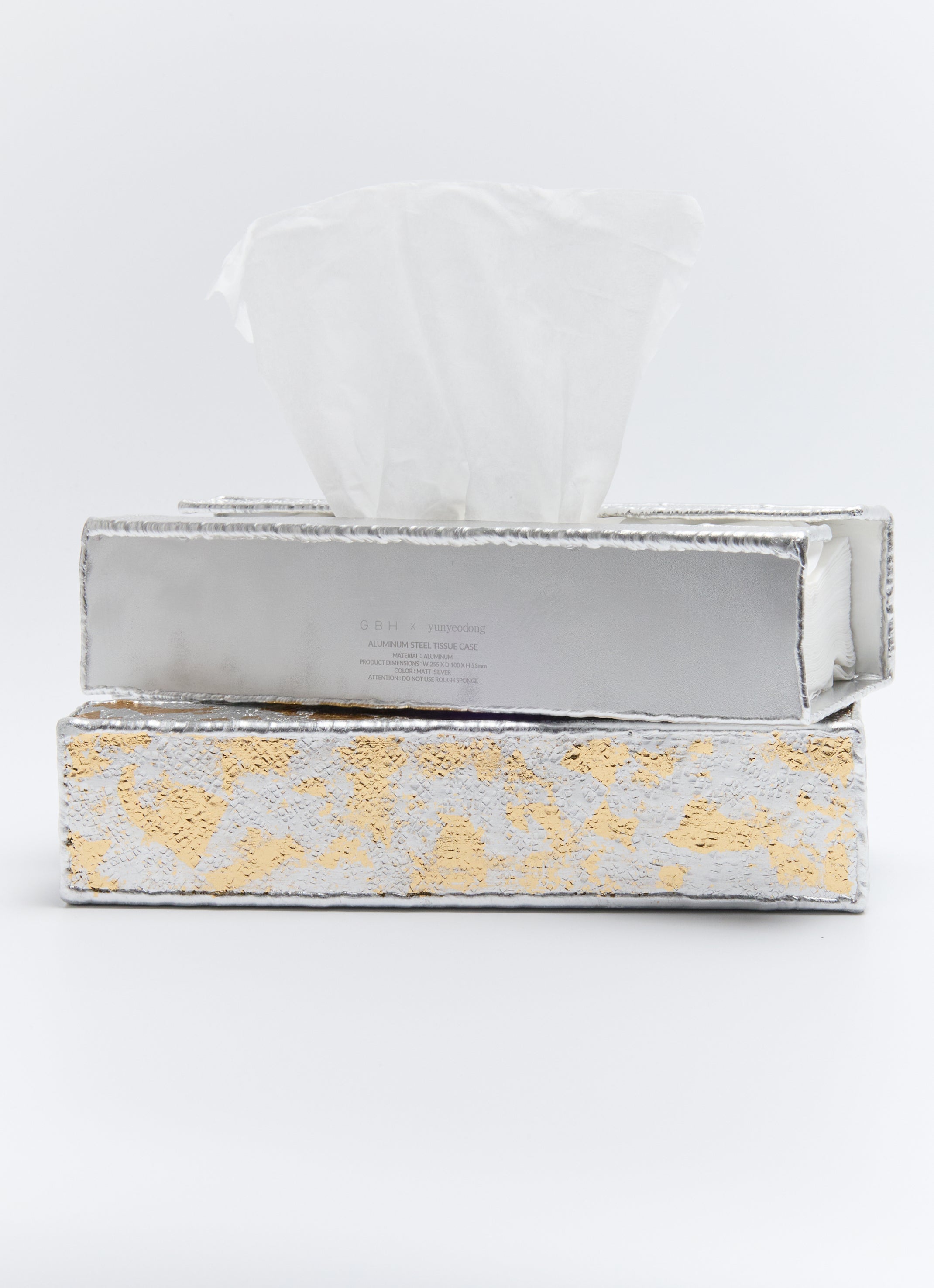 GBH x Yunyeodong ALUMINUM STEEL TISSUE CASE / MATT SILVER, GOLD