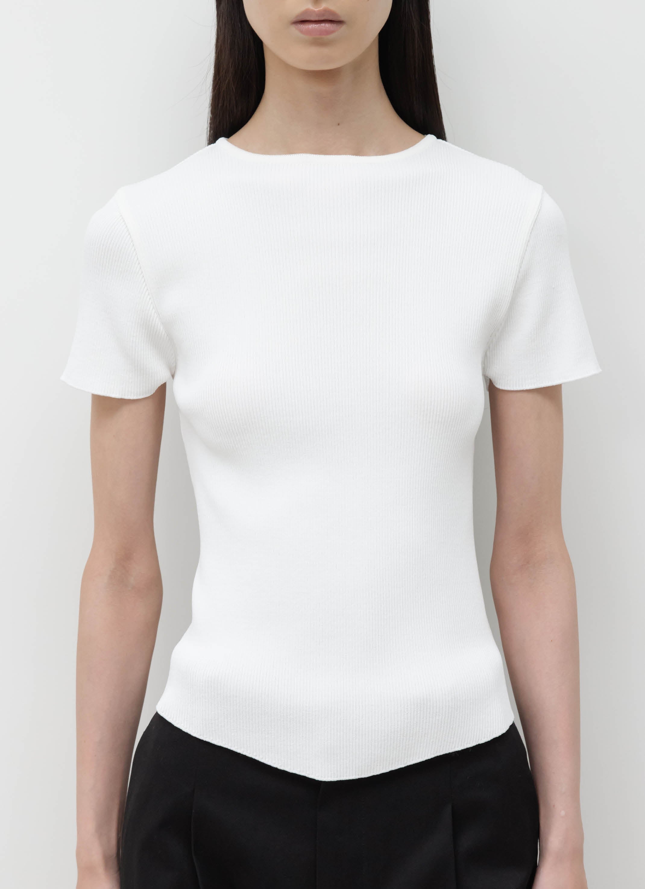 RIBBED HALF SLEEVE KNIT