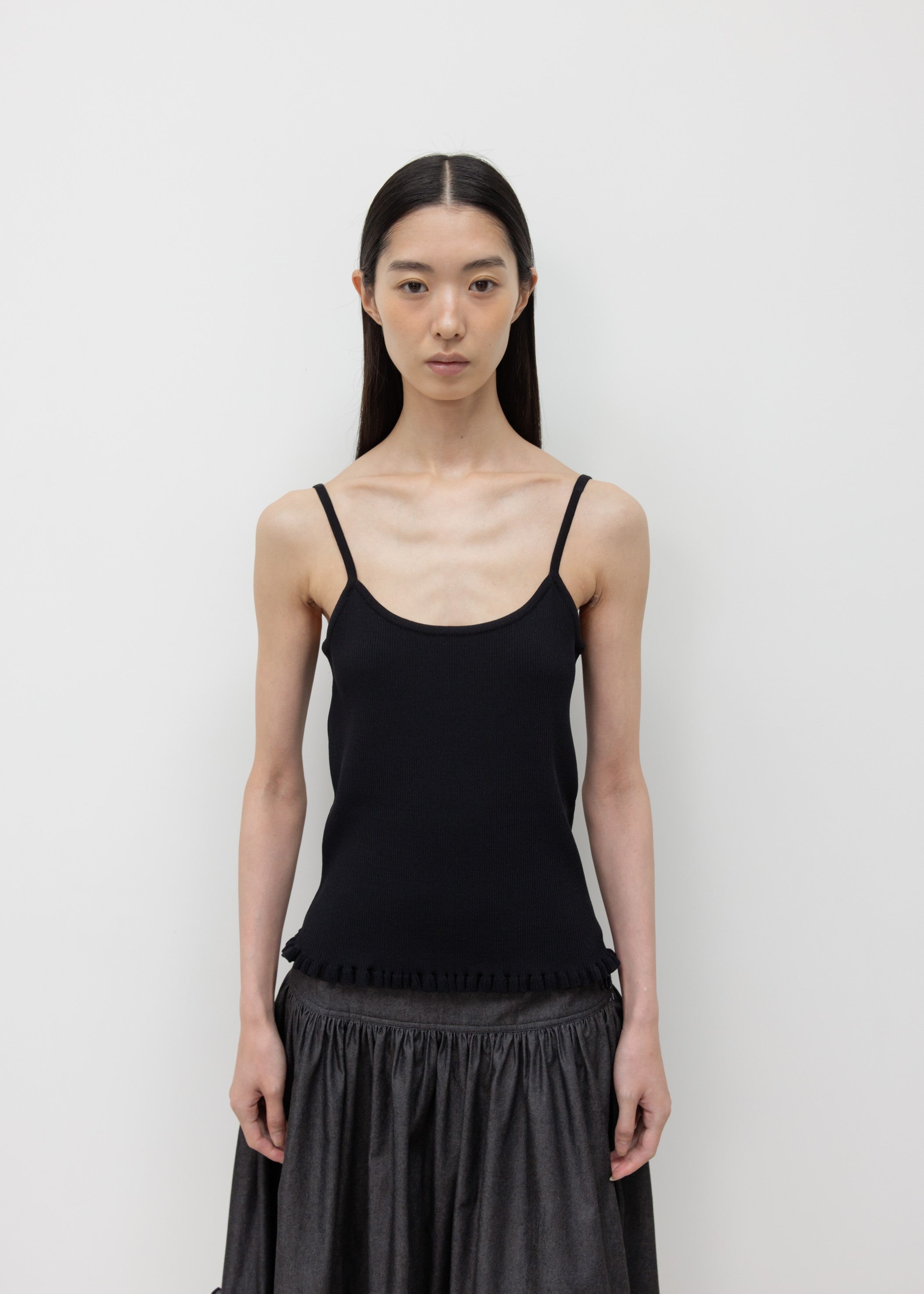 トップス CRANK Frill Snap Sleeveless_Black CRANK】FRILL SNAP SLEEVELESS – PRESSING WEB SHOP