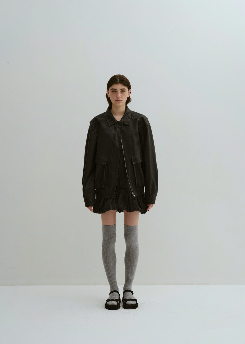 FAUX LEATHER BOMBER FAUX LEATHER BOMBER