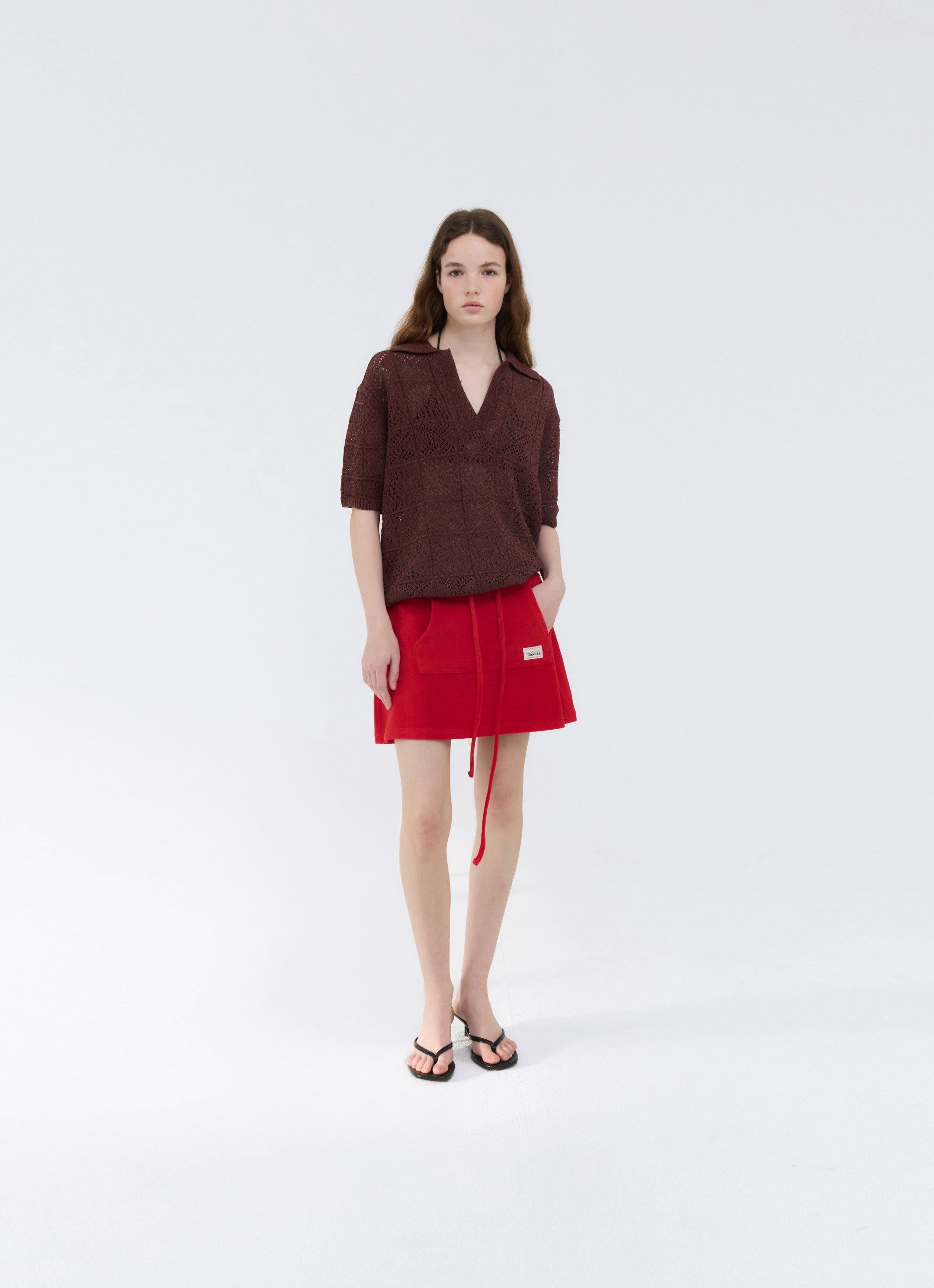 CROCHET KNIT COLLAR TOP