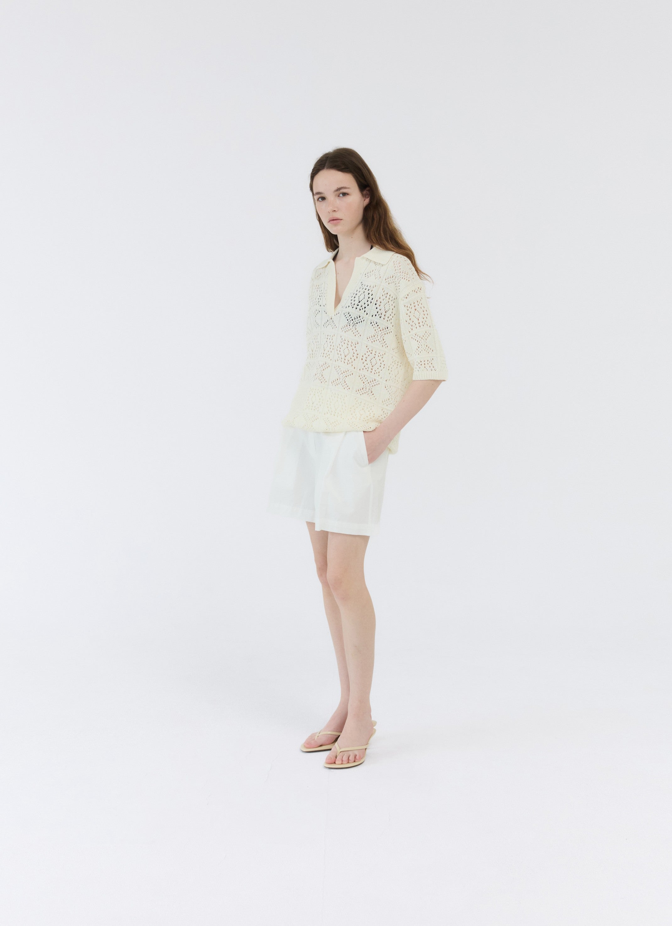 CROCHET KNIT COLLAR TOP｜クロシェニット｜GBH Japan