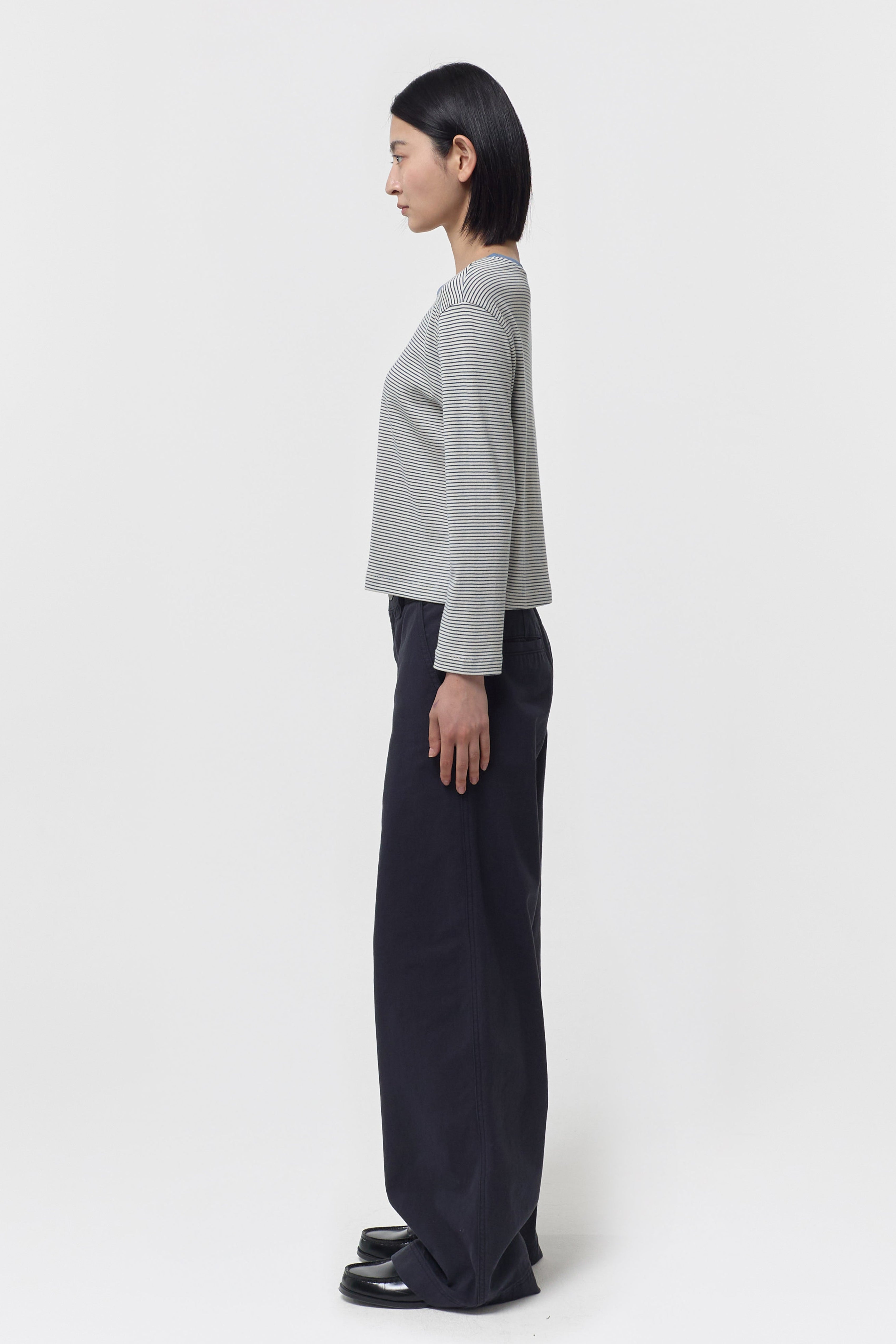CURVED COTTON PANTS