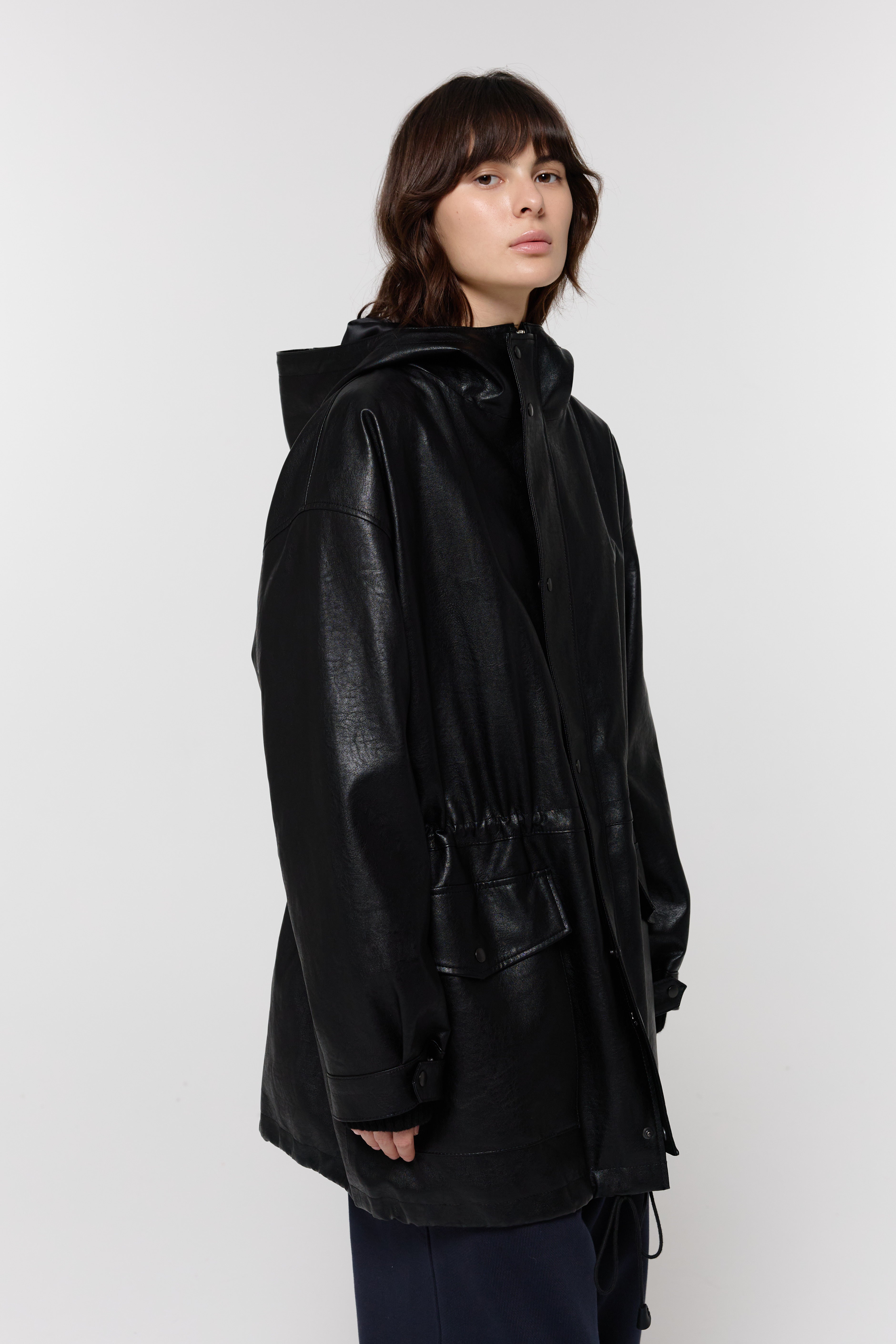 HUNTING FAUX LEATHER JACKET