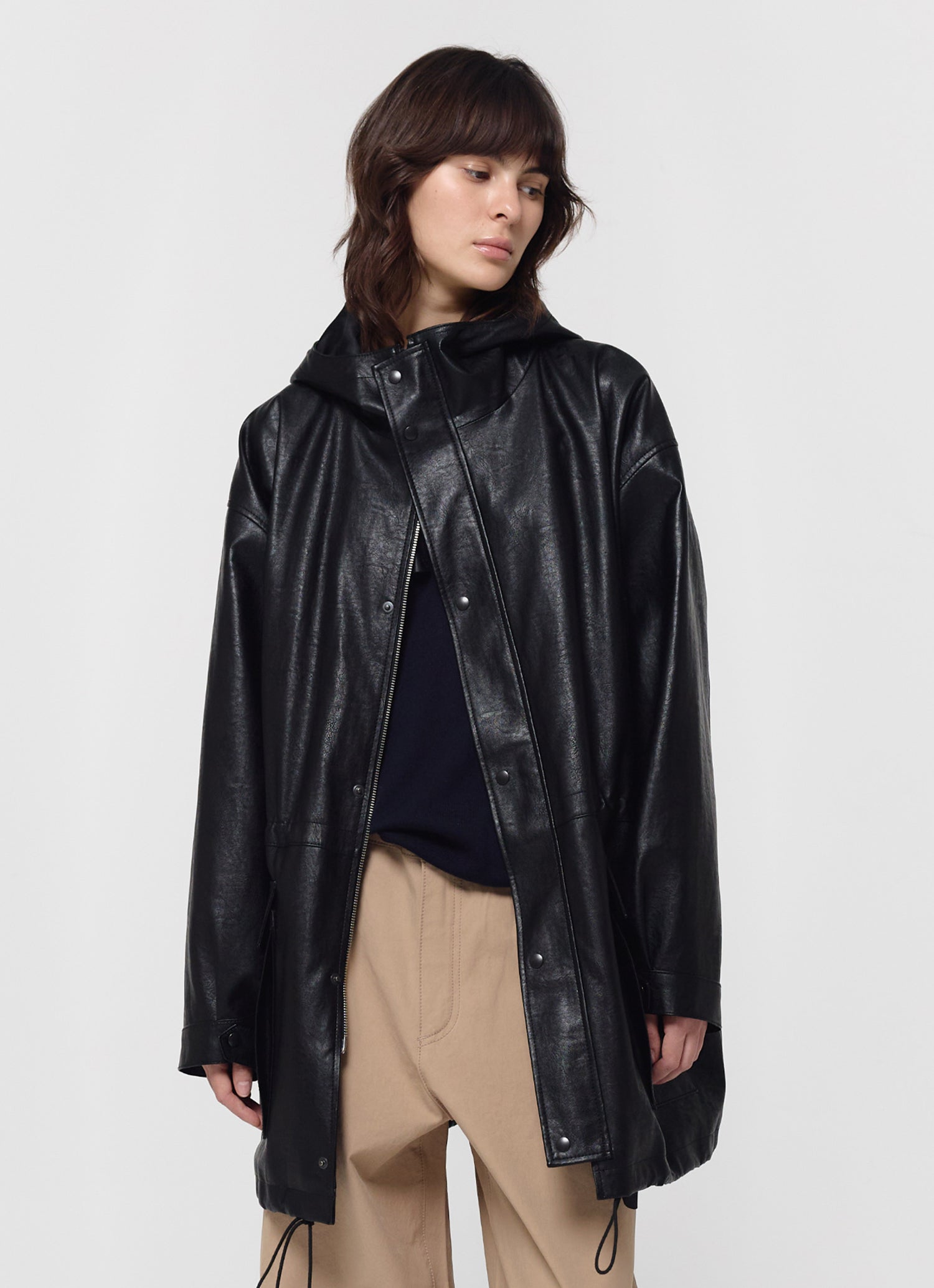 HUNTING FAUX LEATHER JACKET