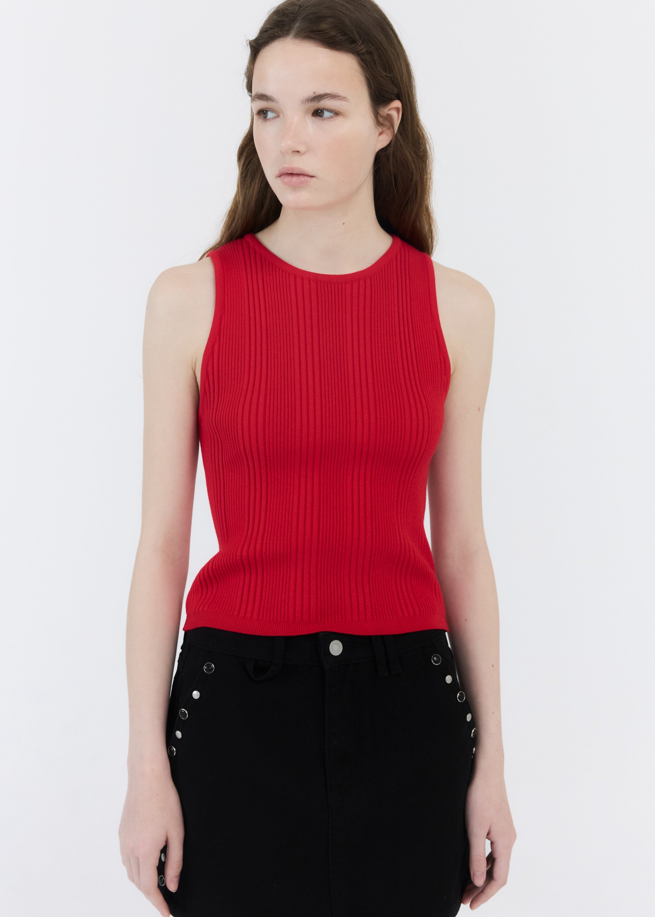 RIBBED SLIM SLEEVELESS TOP