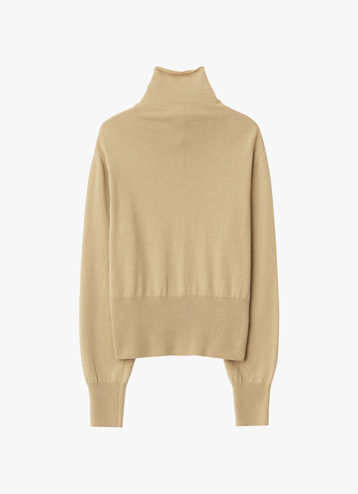 MERINO WOOL HIGH-NECK CARDIGAN