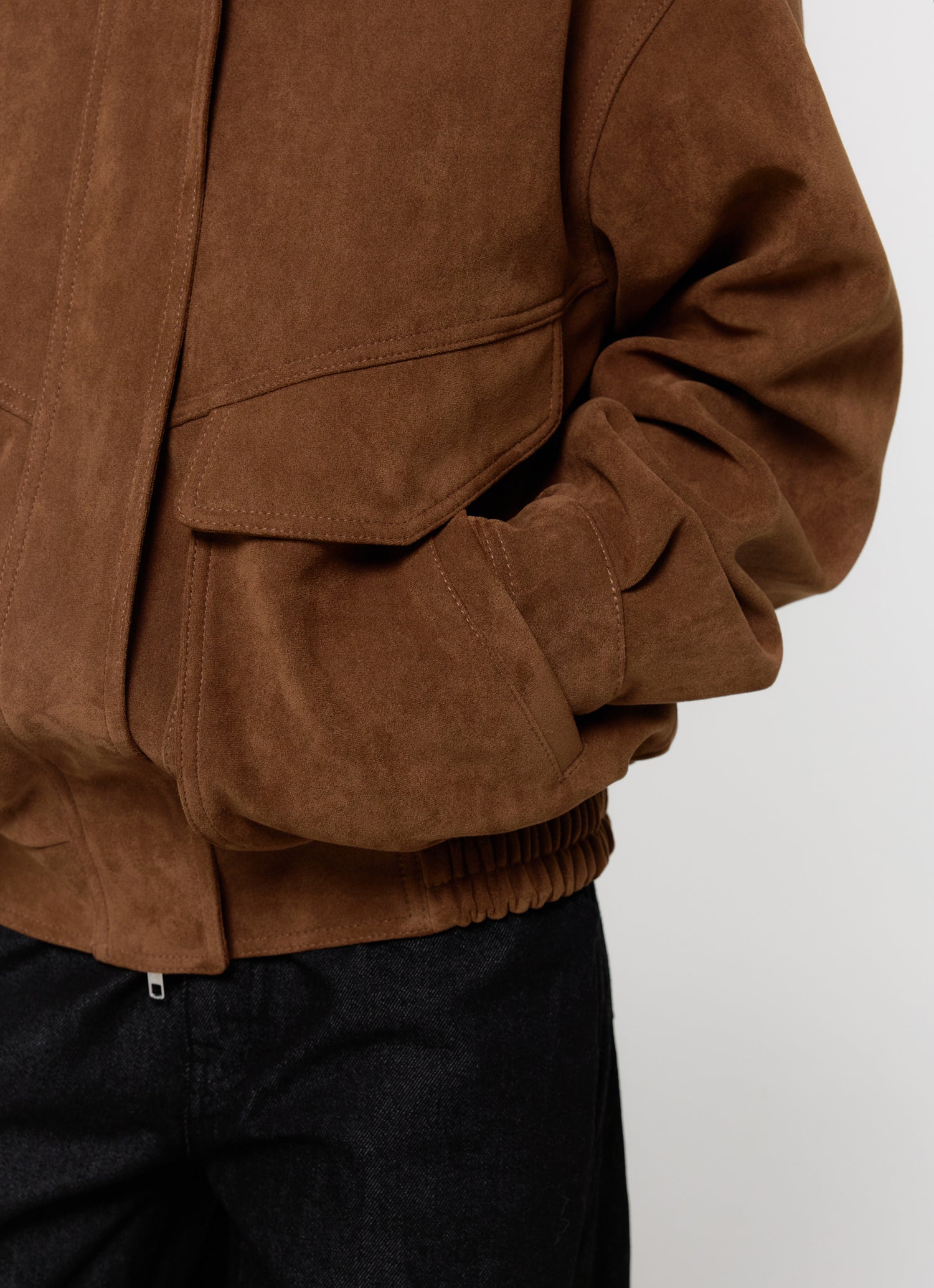 FAUX SUEDE BOMBER