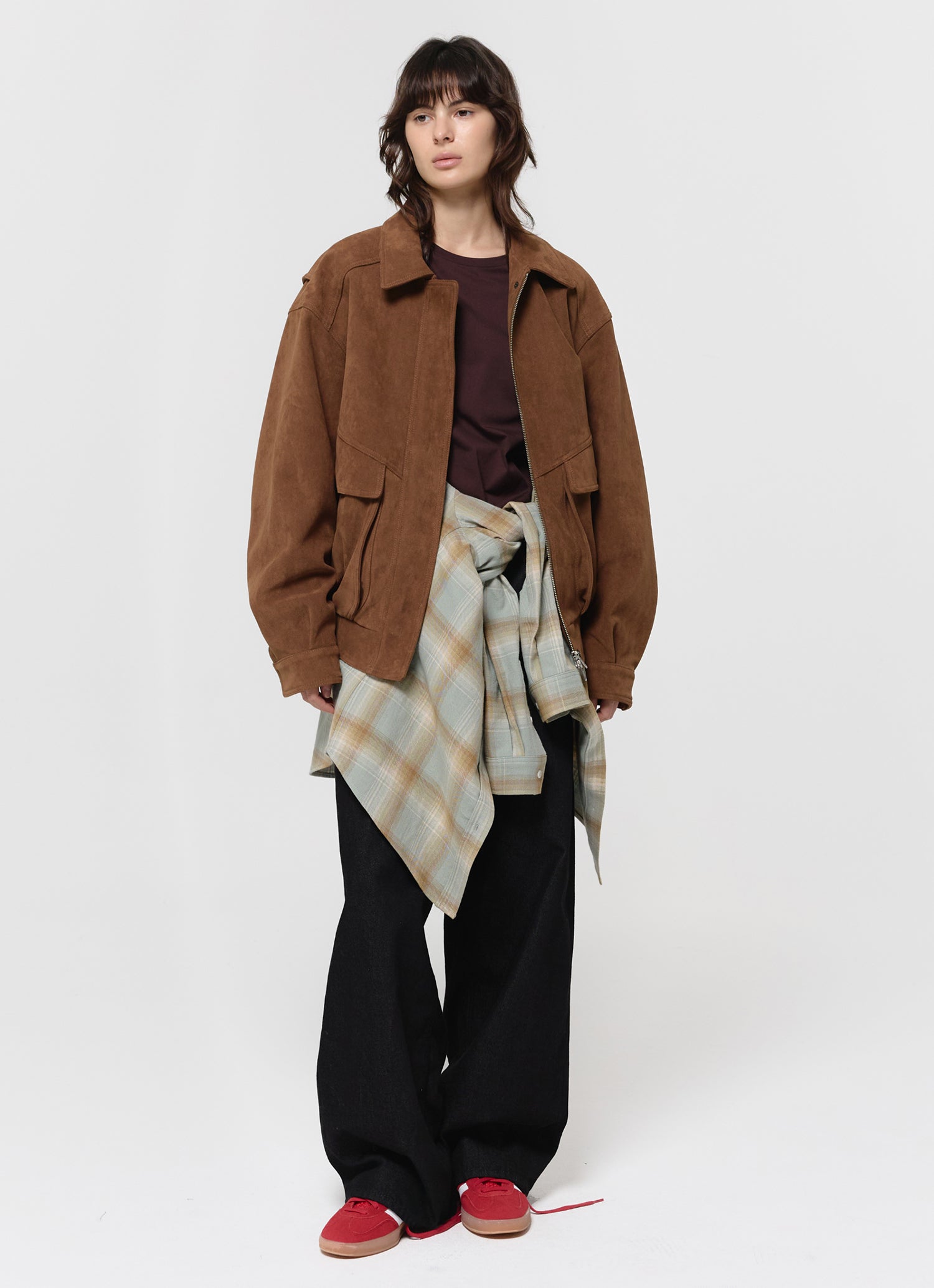 FAUX SUEDE BOMBER