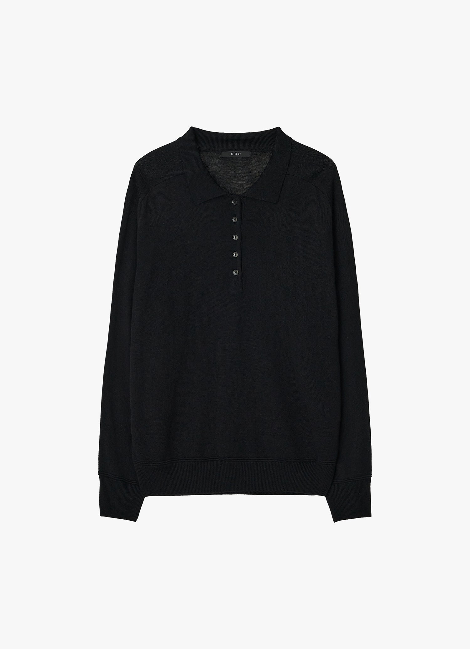 WOOL SILK POLO KNIT