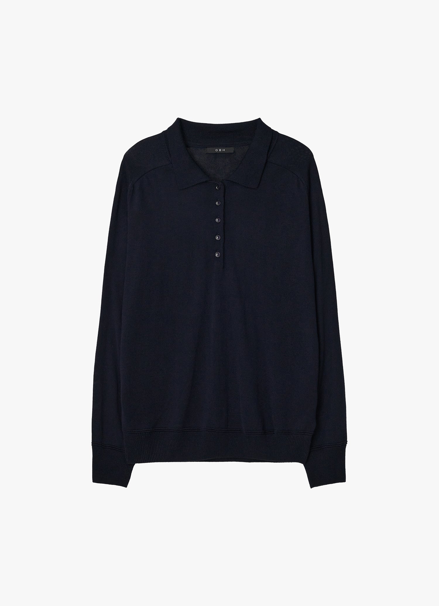 WOOL SILK POLO KNIT