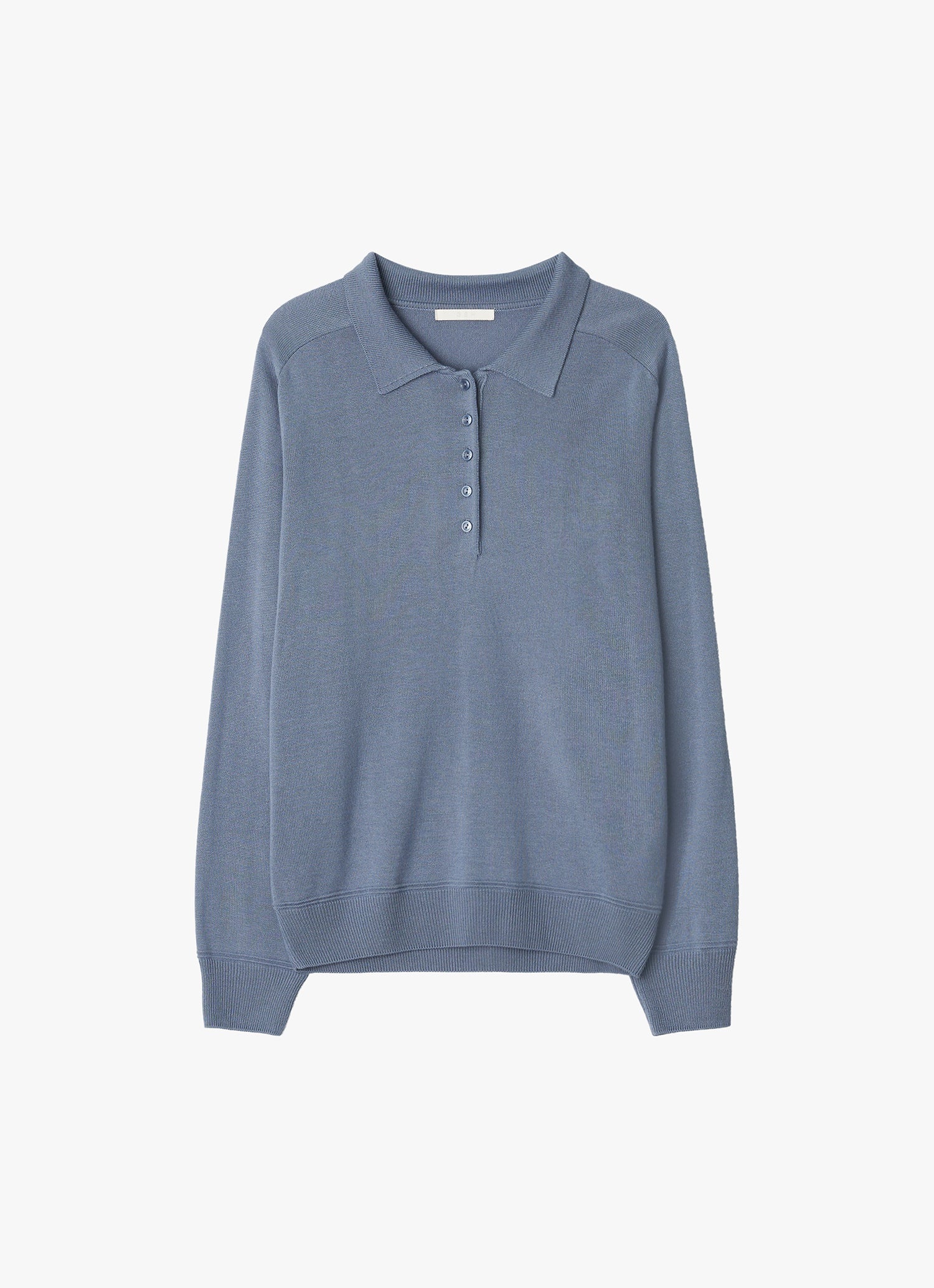 WOOL SILK POLO KNIT