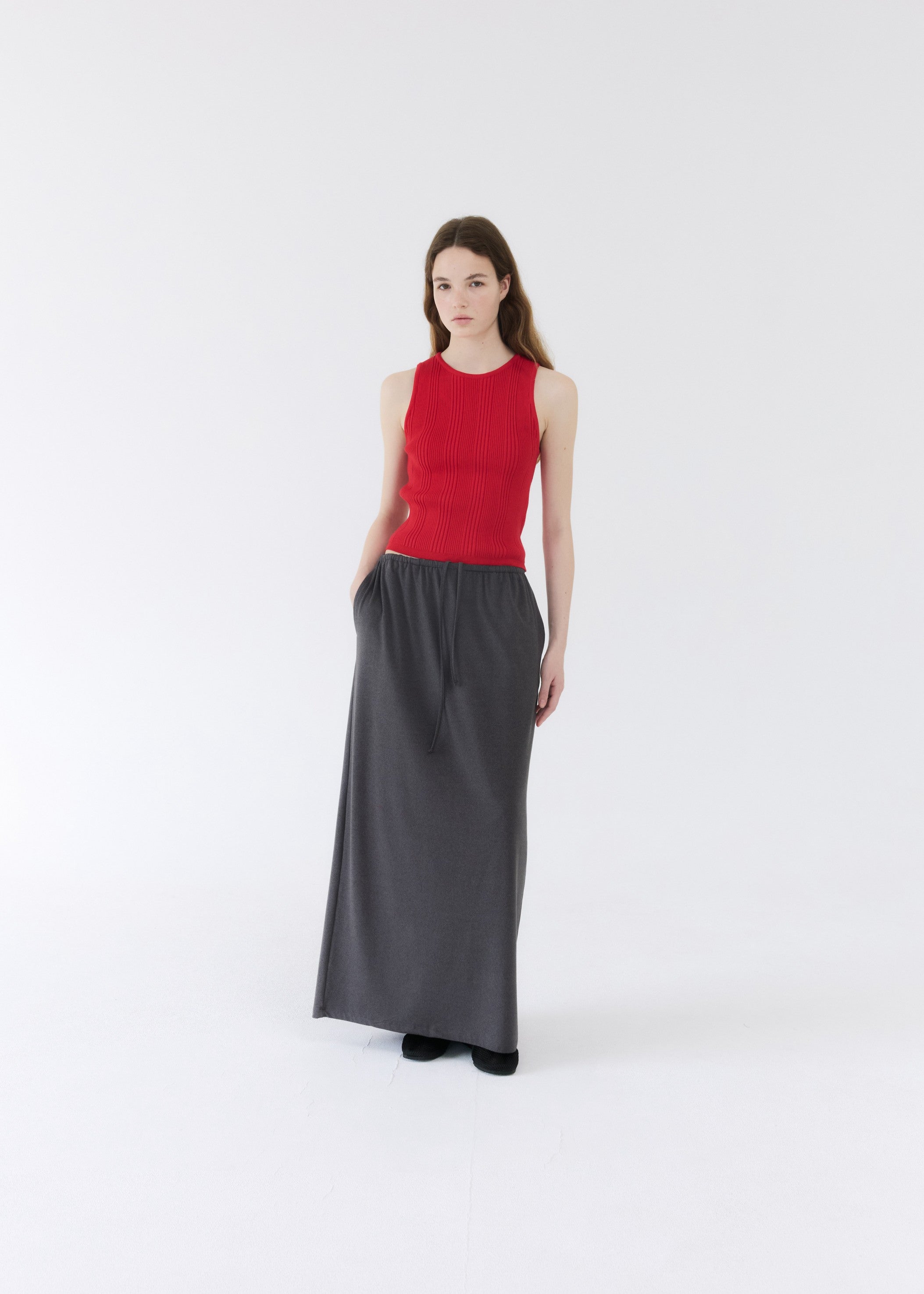 DRAW MAXI SKIRT
