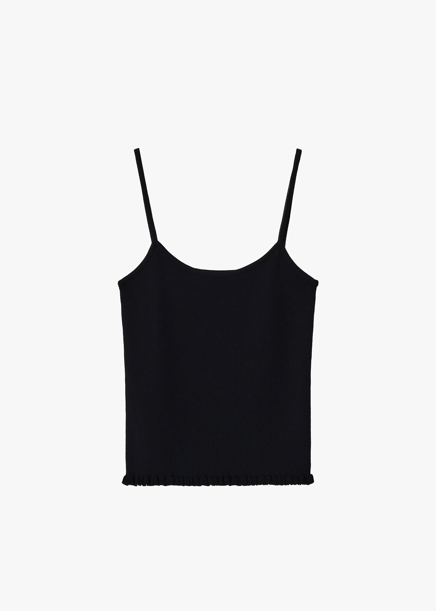 RIBBED FRILL SLEEVELESS