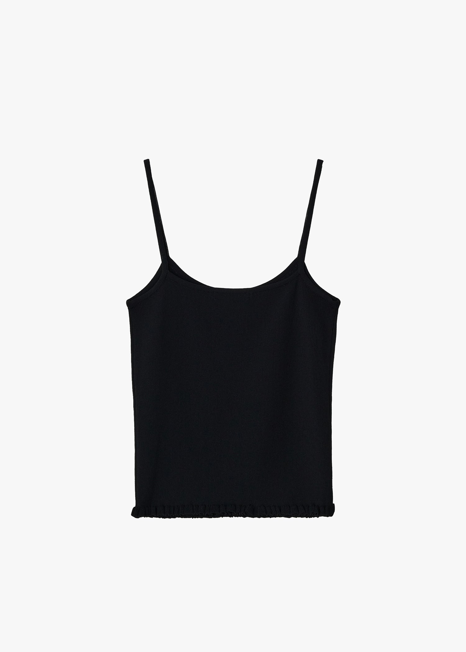 RIBBED FRILL SLEEVELESS
