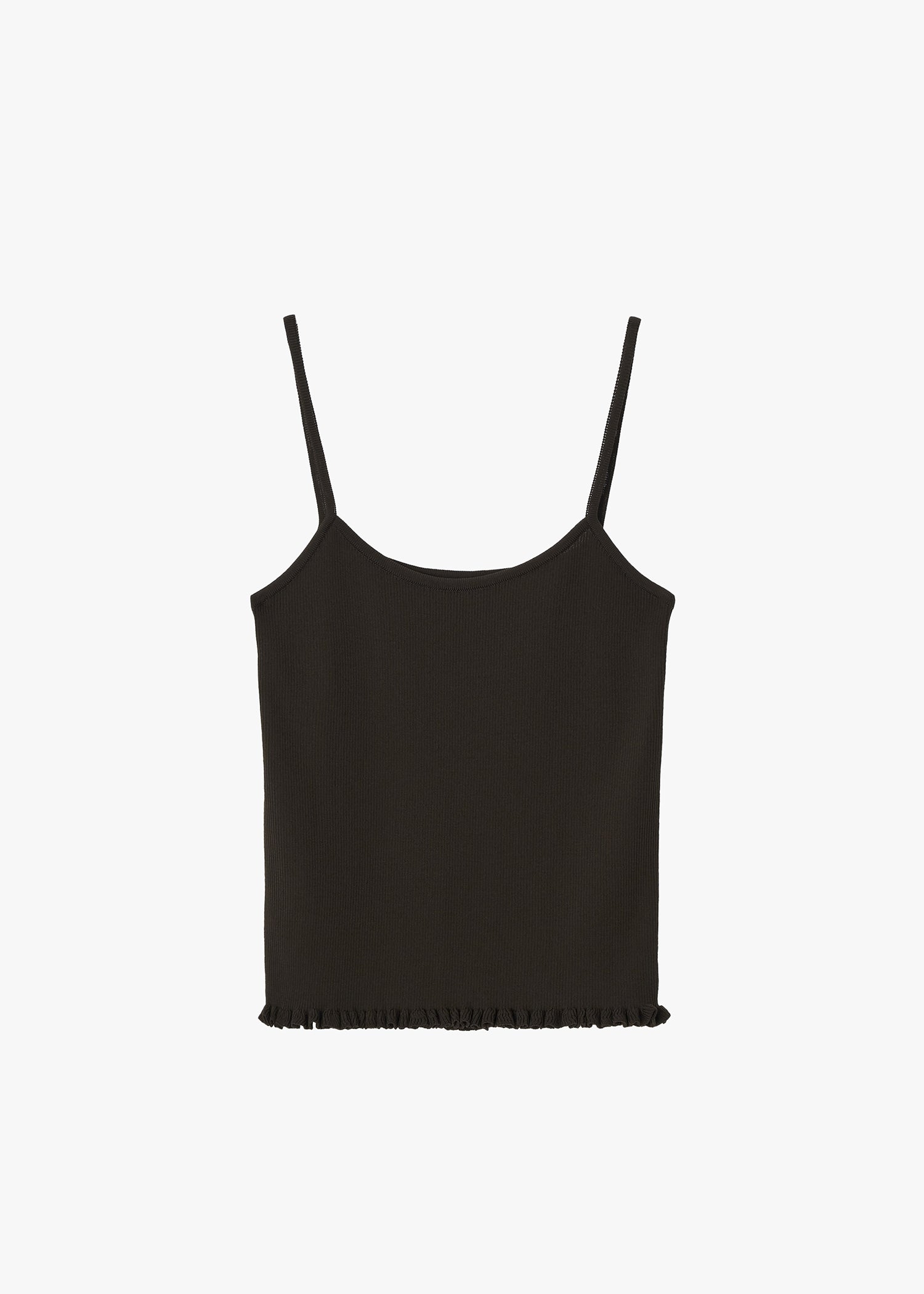 RIBBED FRILL SLEEVELESS