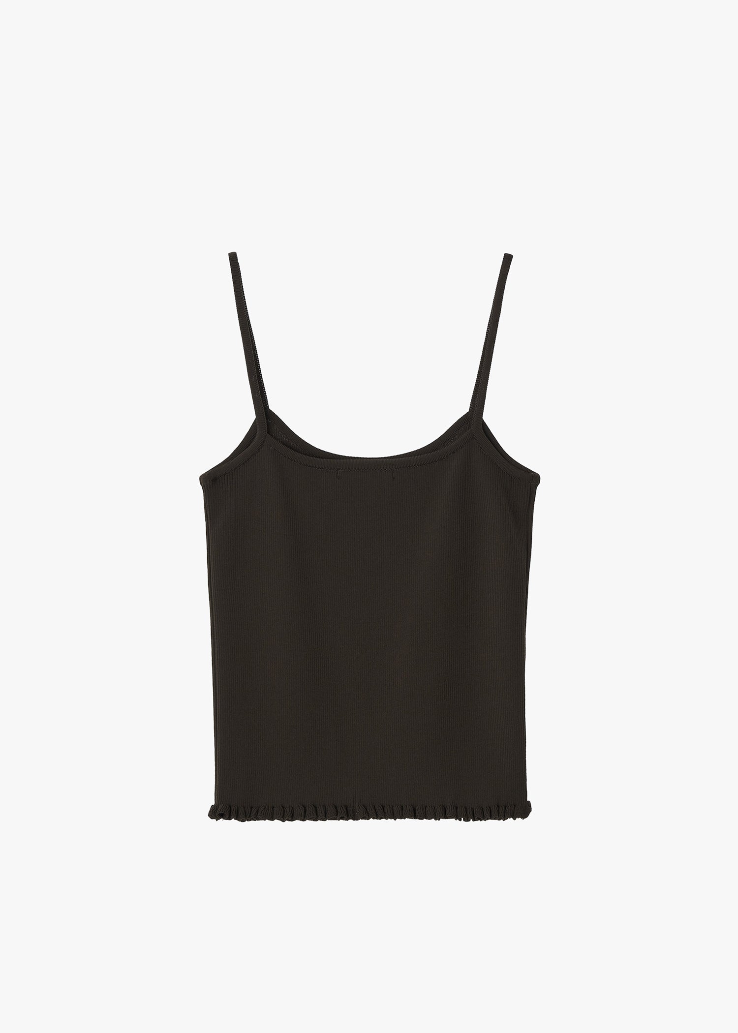 RIBBED FRILL SLEEVELESS
