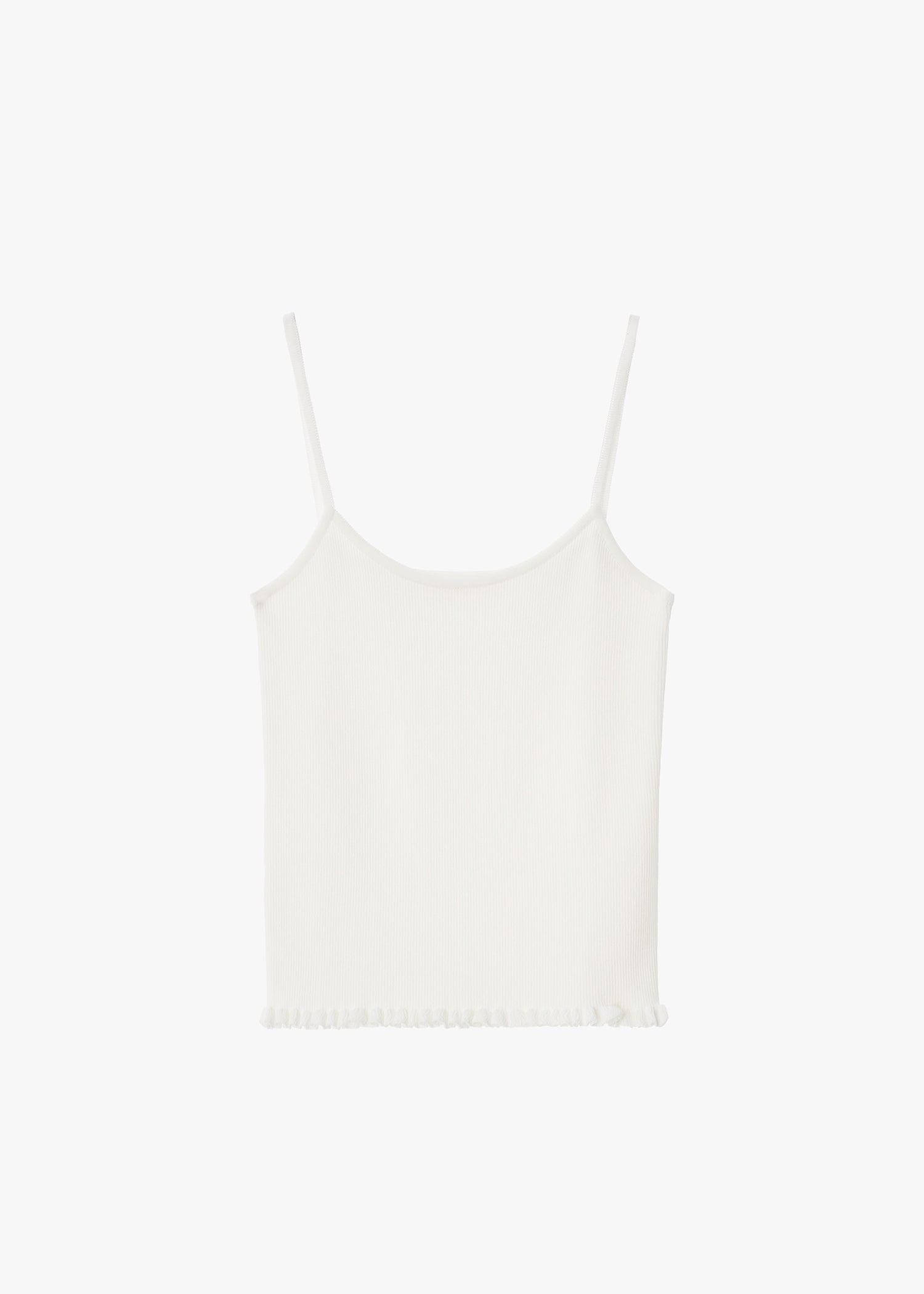 RIBBED FRILL SLEEVELESS