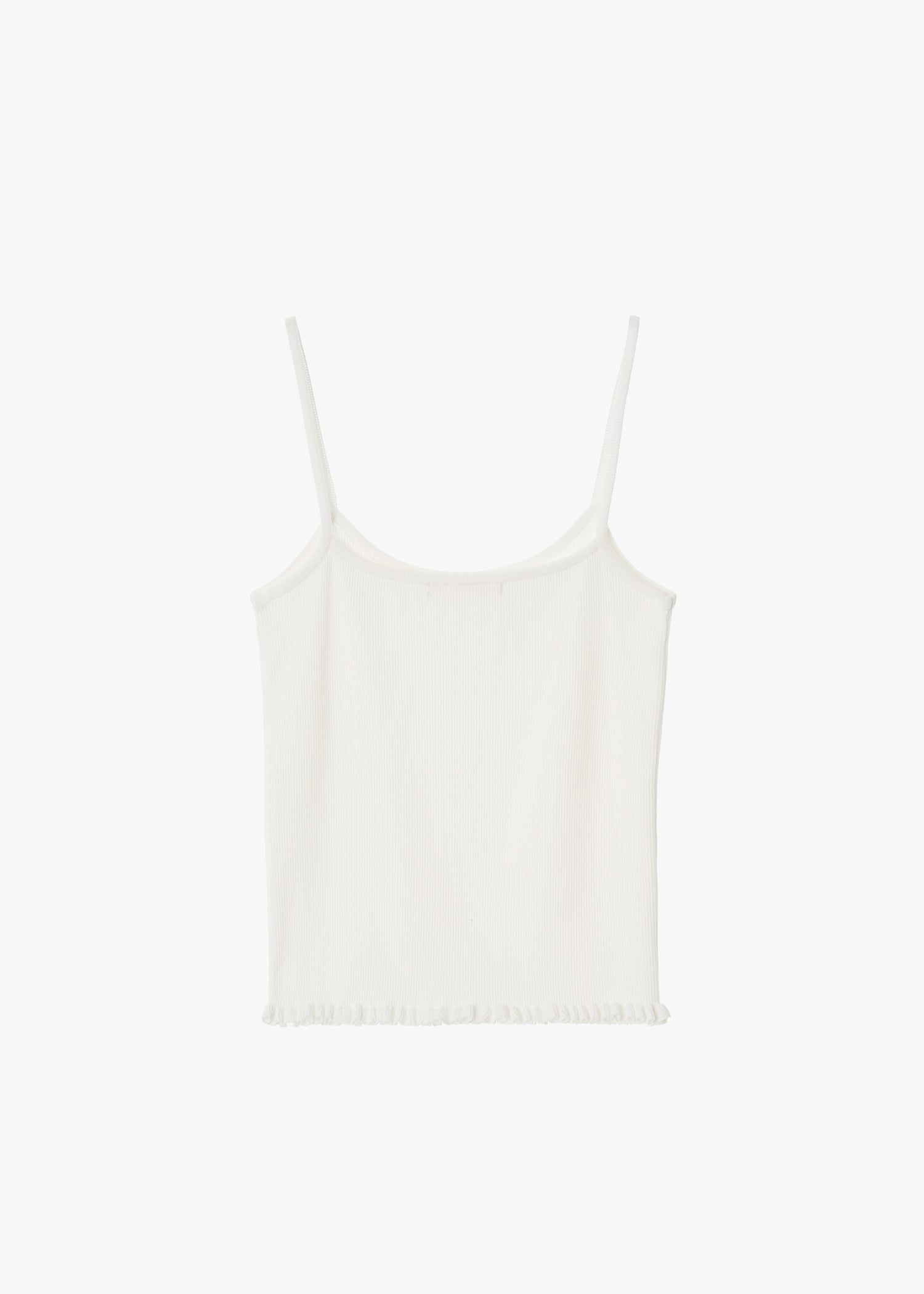 RIBBED FRILL SLEEVELESS