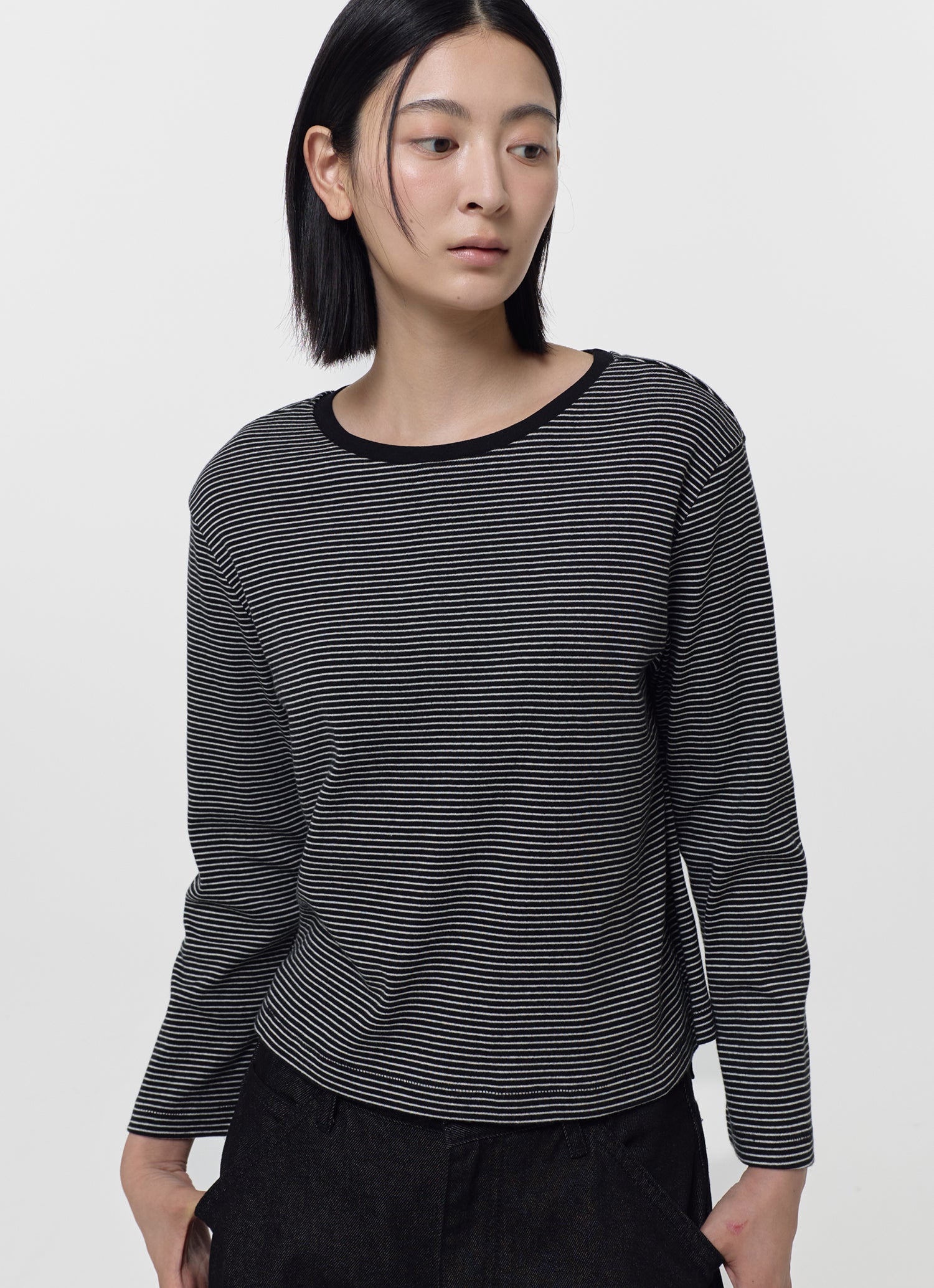 MID SLEEVE STRIPE TOP