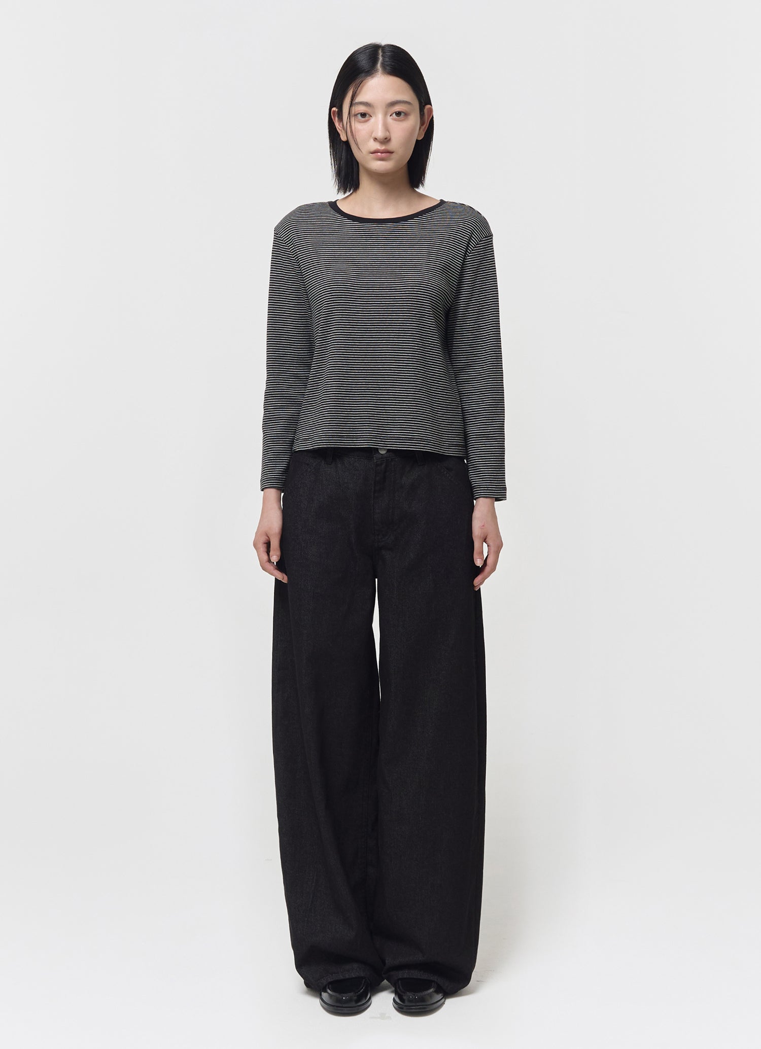 MID SLEEVE STRIPE TOP