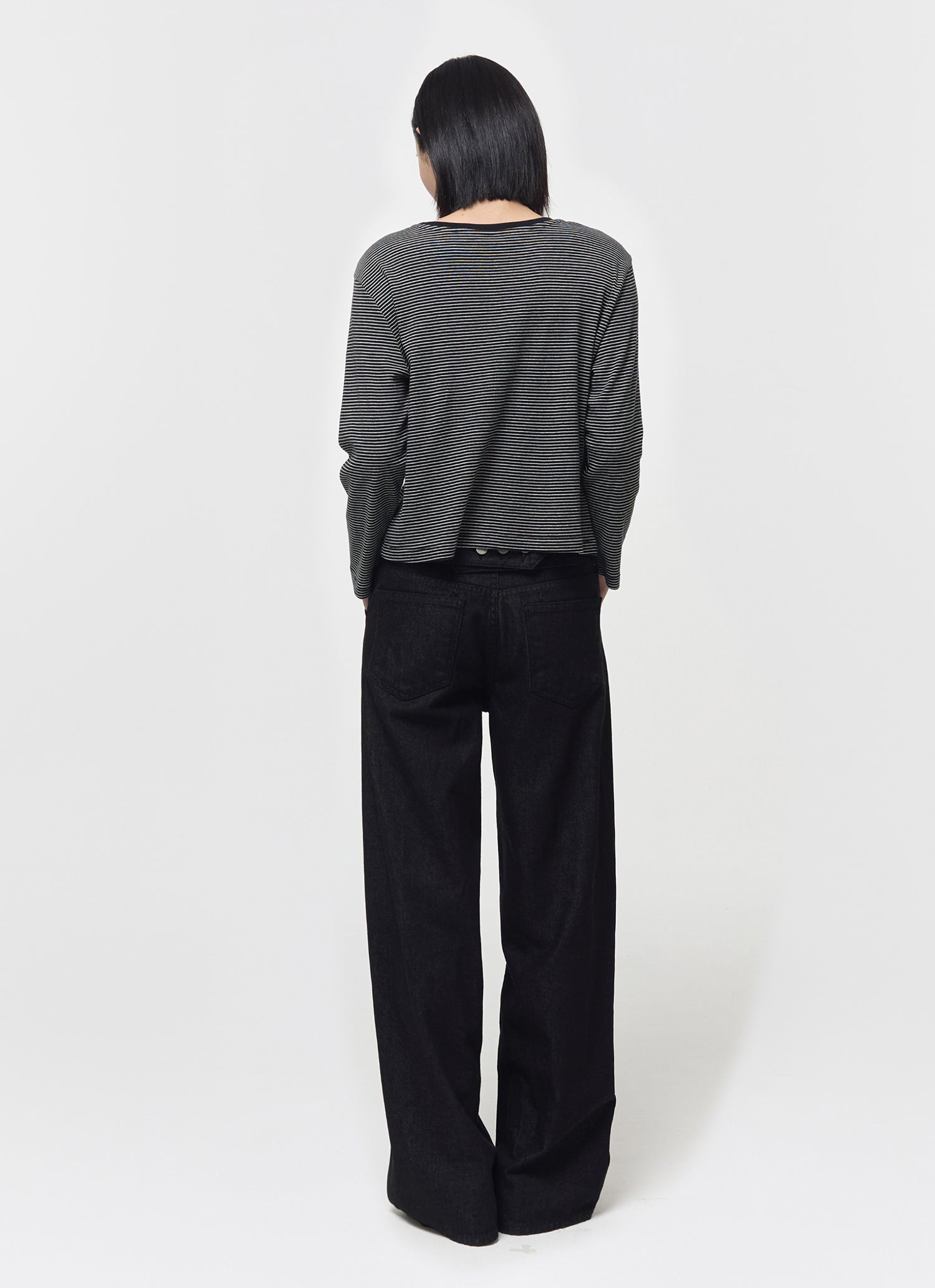 MID SLEEVE STRIPE TOP