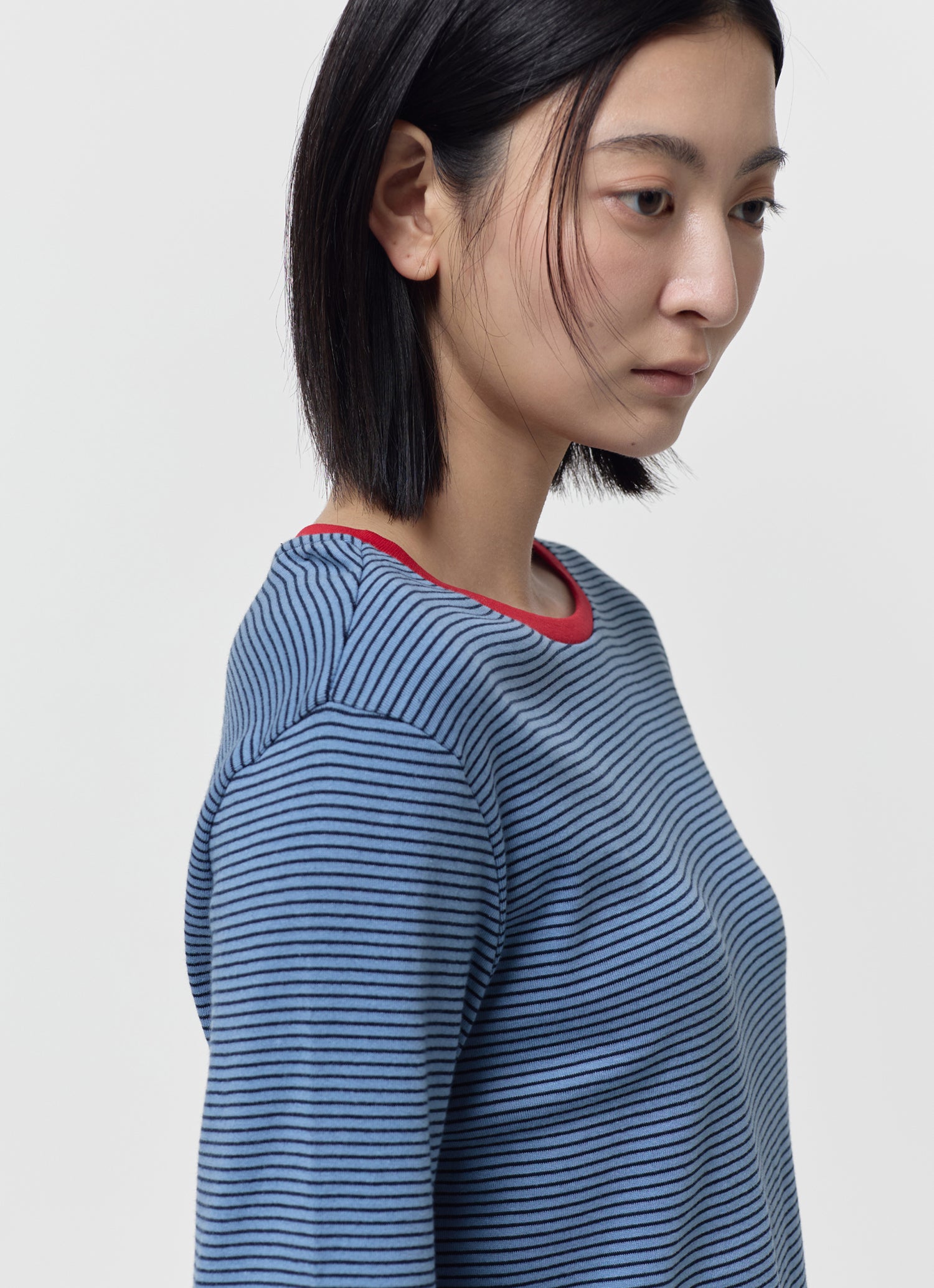 MID SLEEVE STRIPE TOP