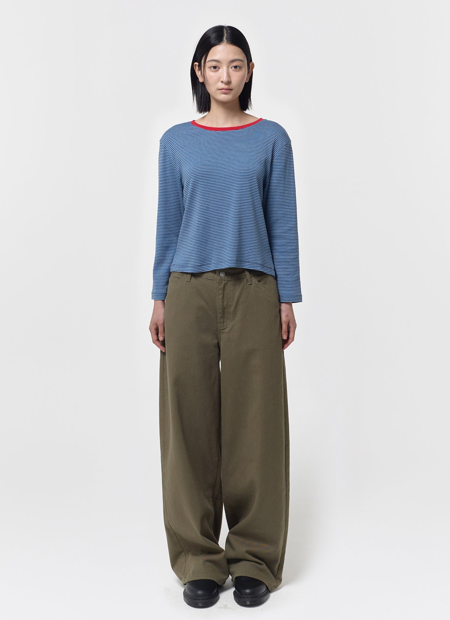 MID SLEEVE STRIPE TOP