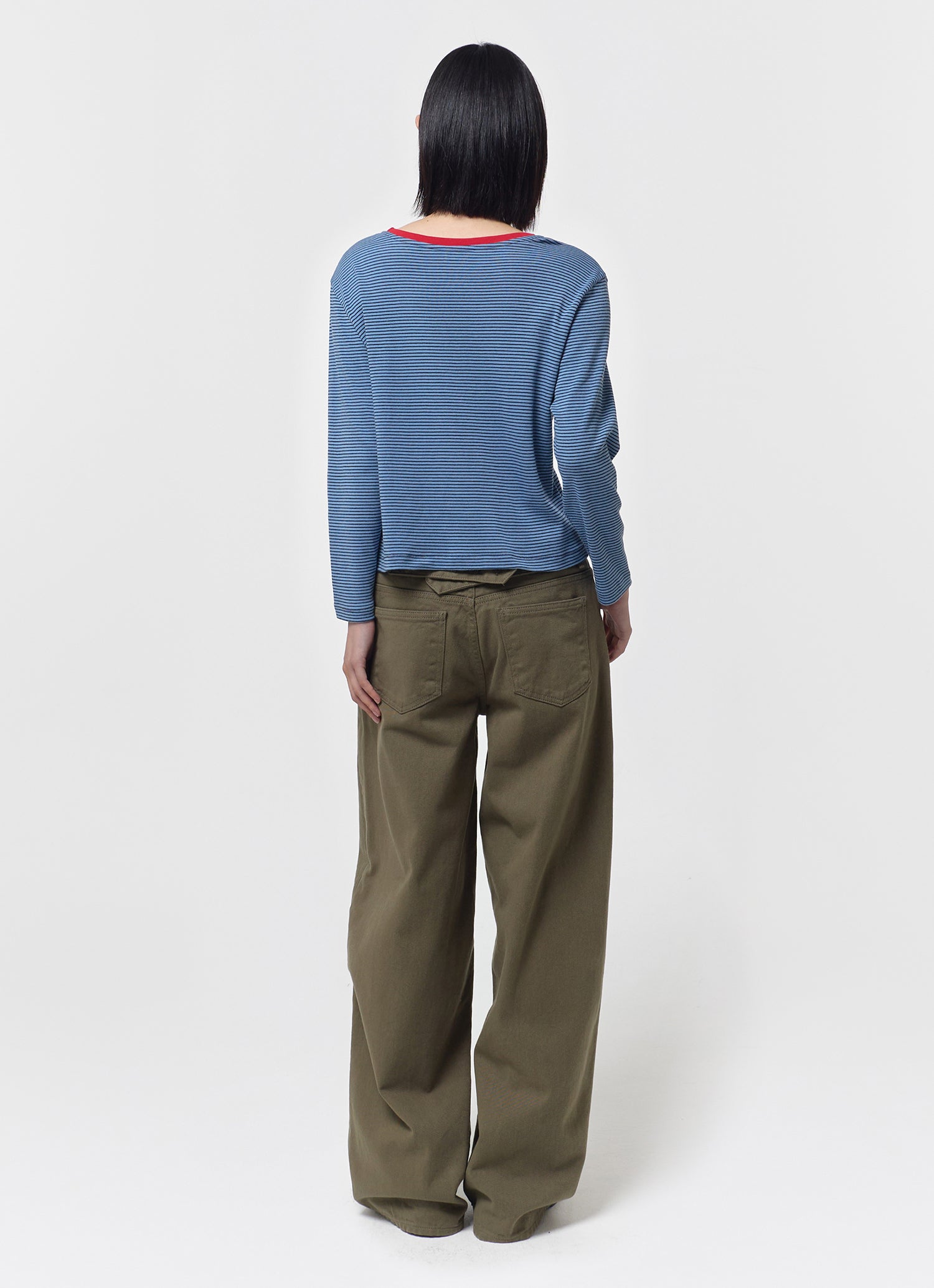 MID SLEEVE STRIPE TOP