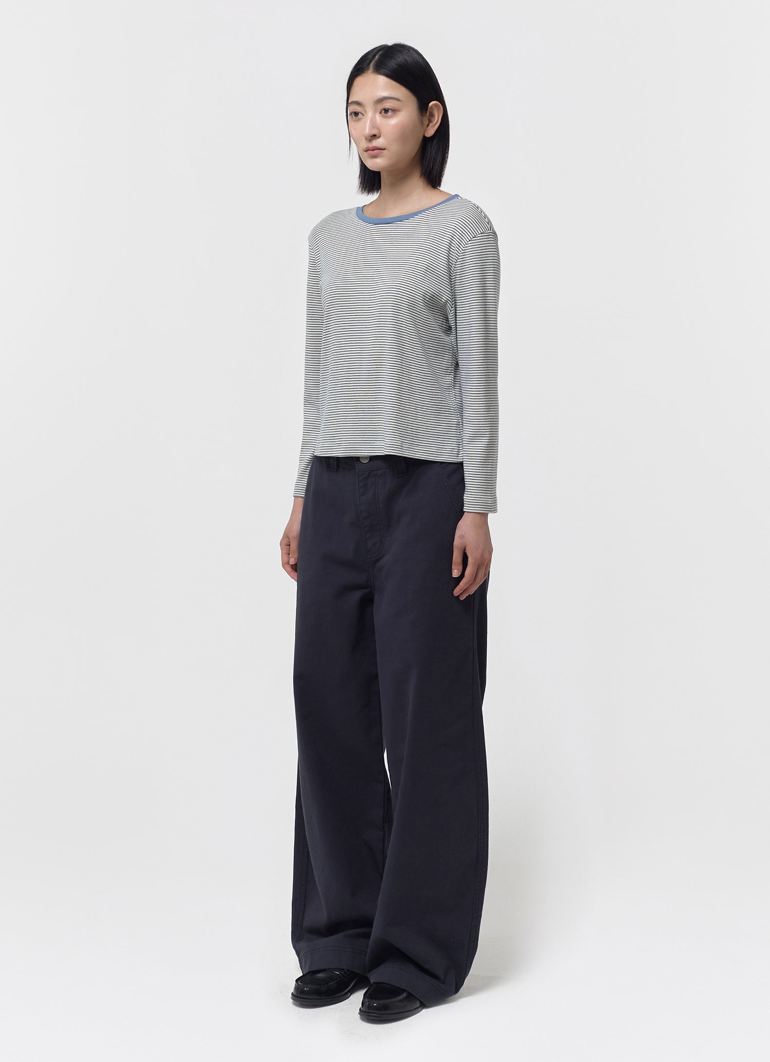 MID SLEEVE STRIPE TOP