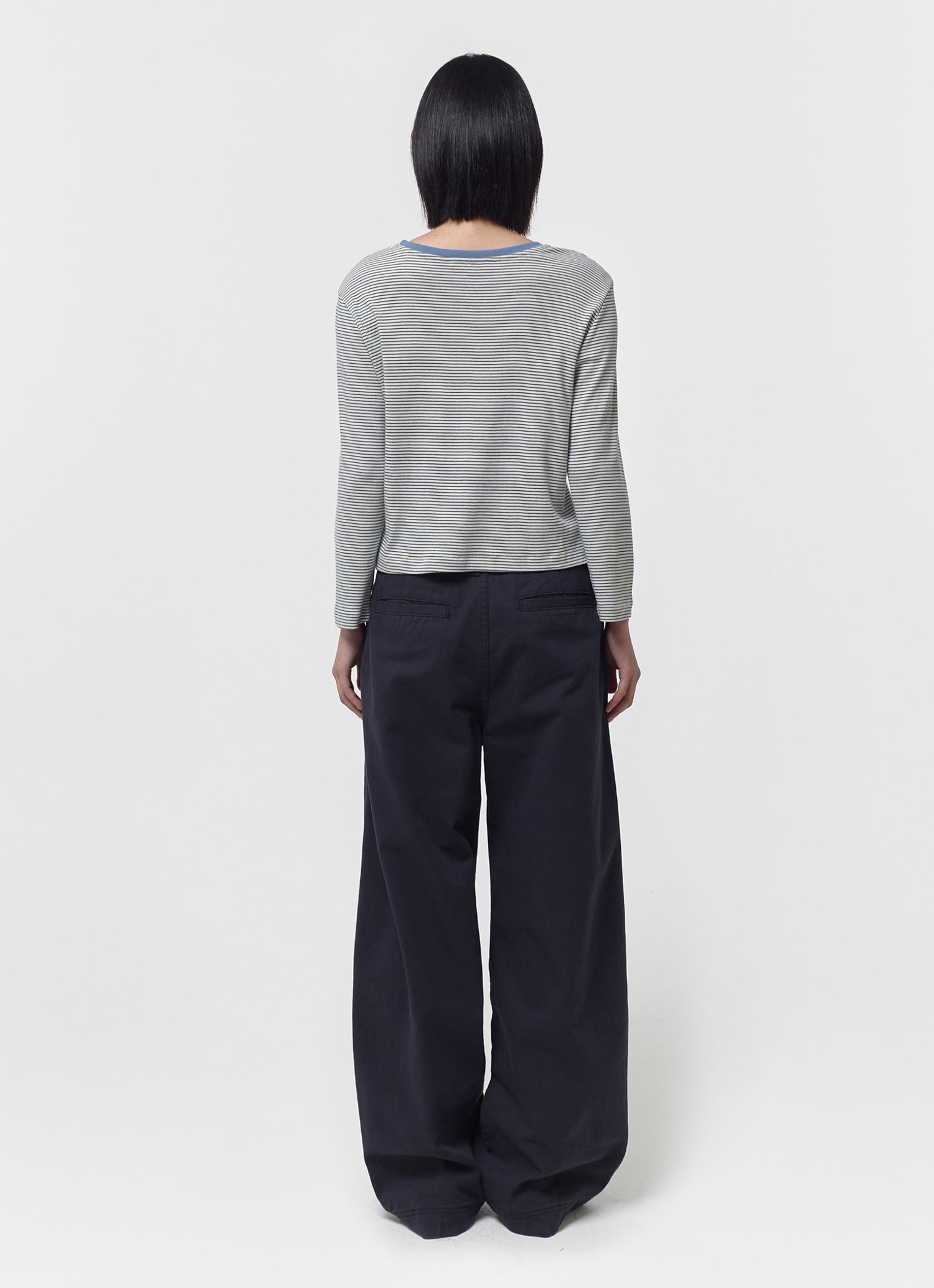 MID SLEEVE STRIPE TOP