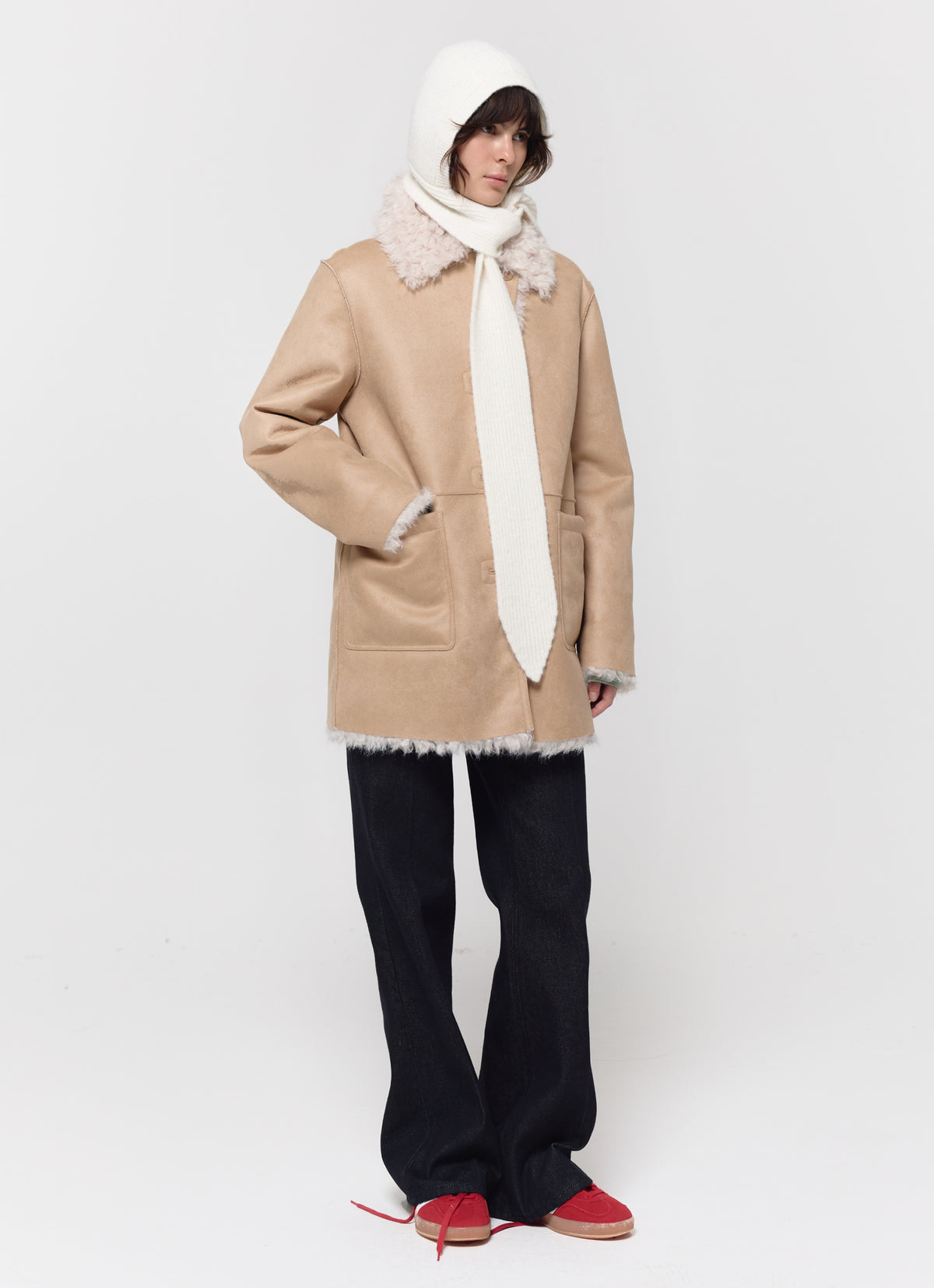 26FW WOOL ALPACA HOOD SCARF