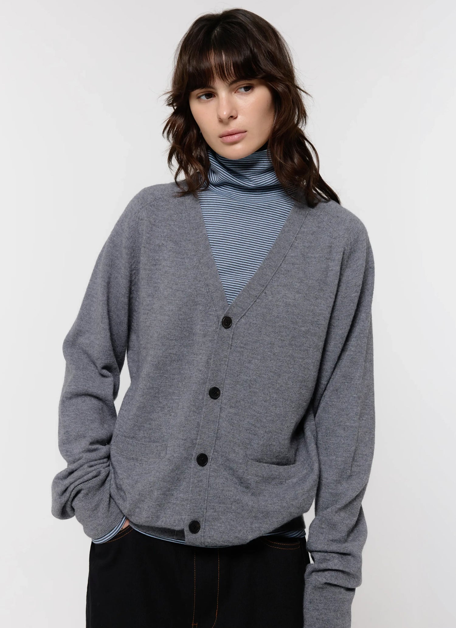 MERINO WOOL LOOSE CARDIGAN