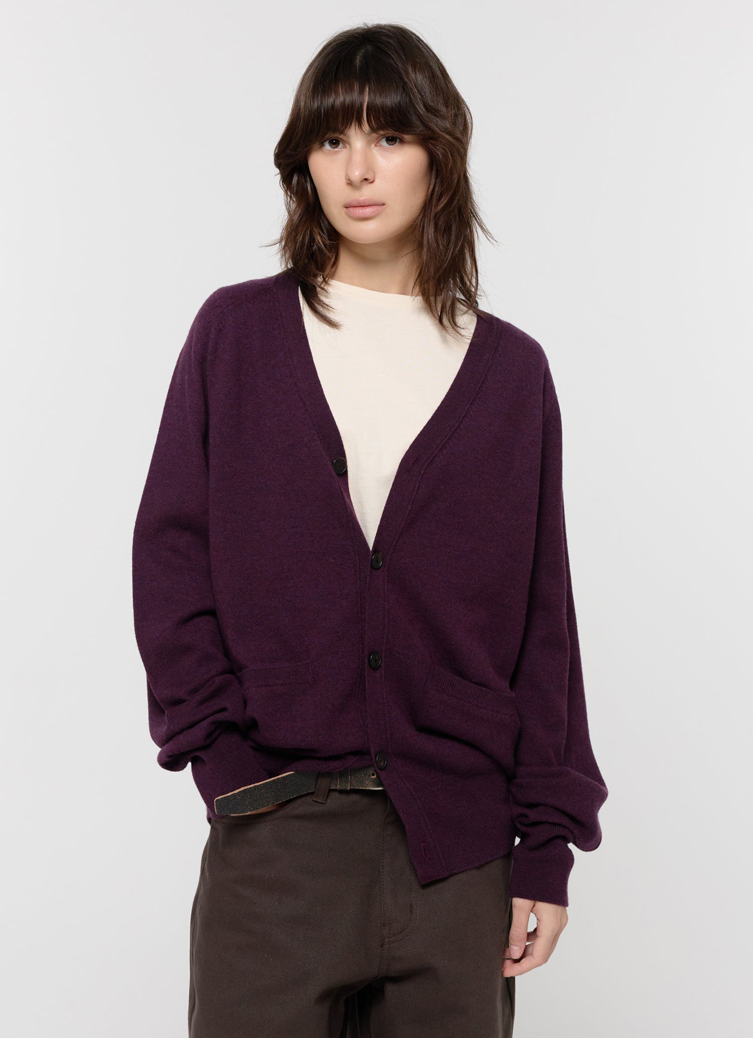 MERINO WOOL LOOSE CARDIGAN
