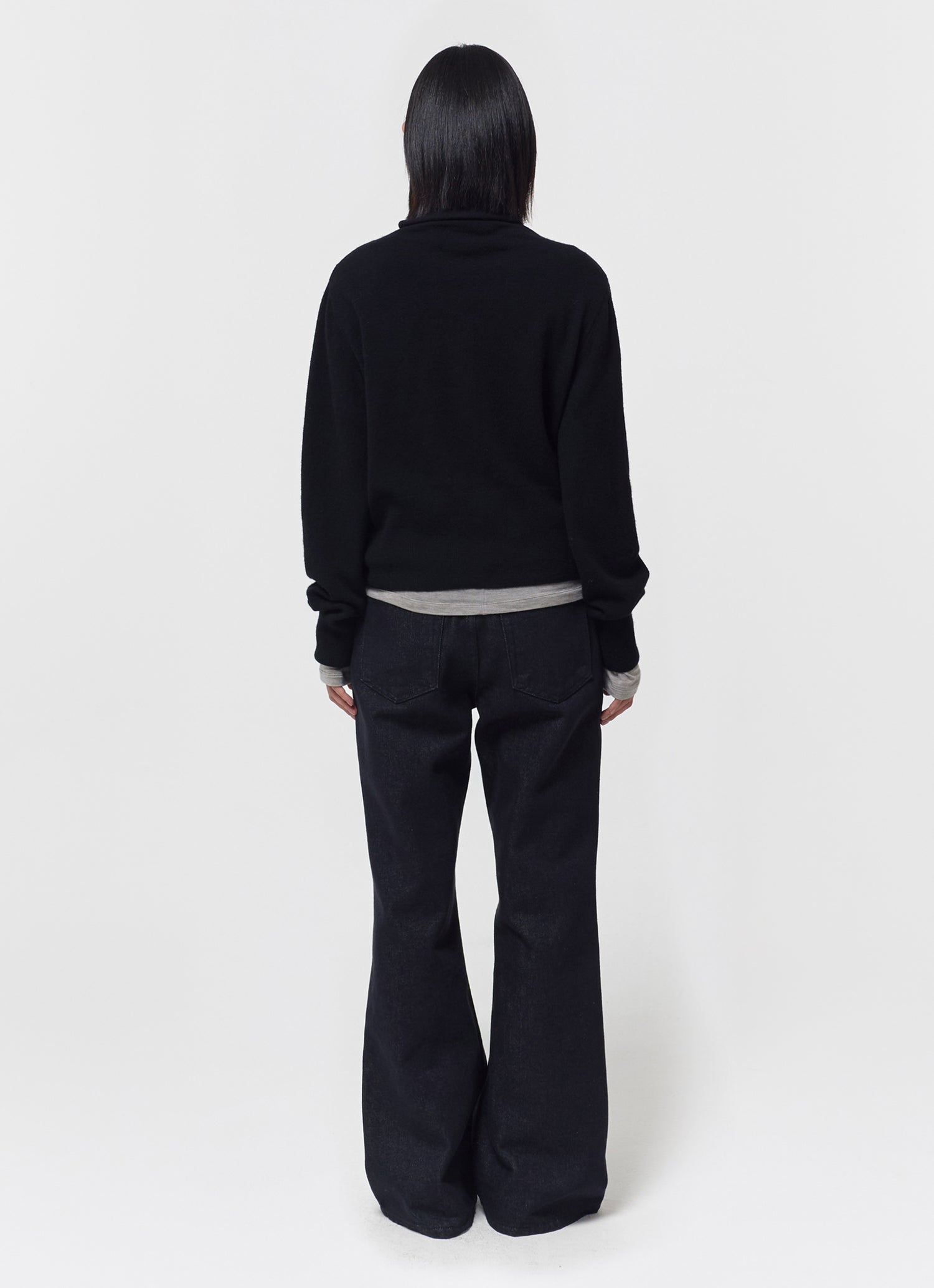 WOOL BLEND HIGH-NECK CARDIGAN