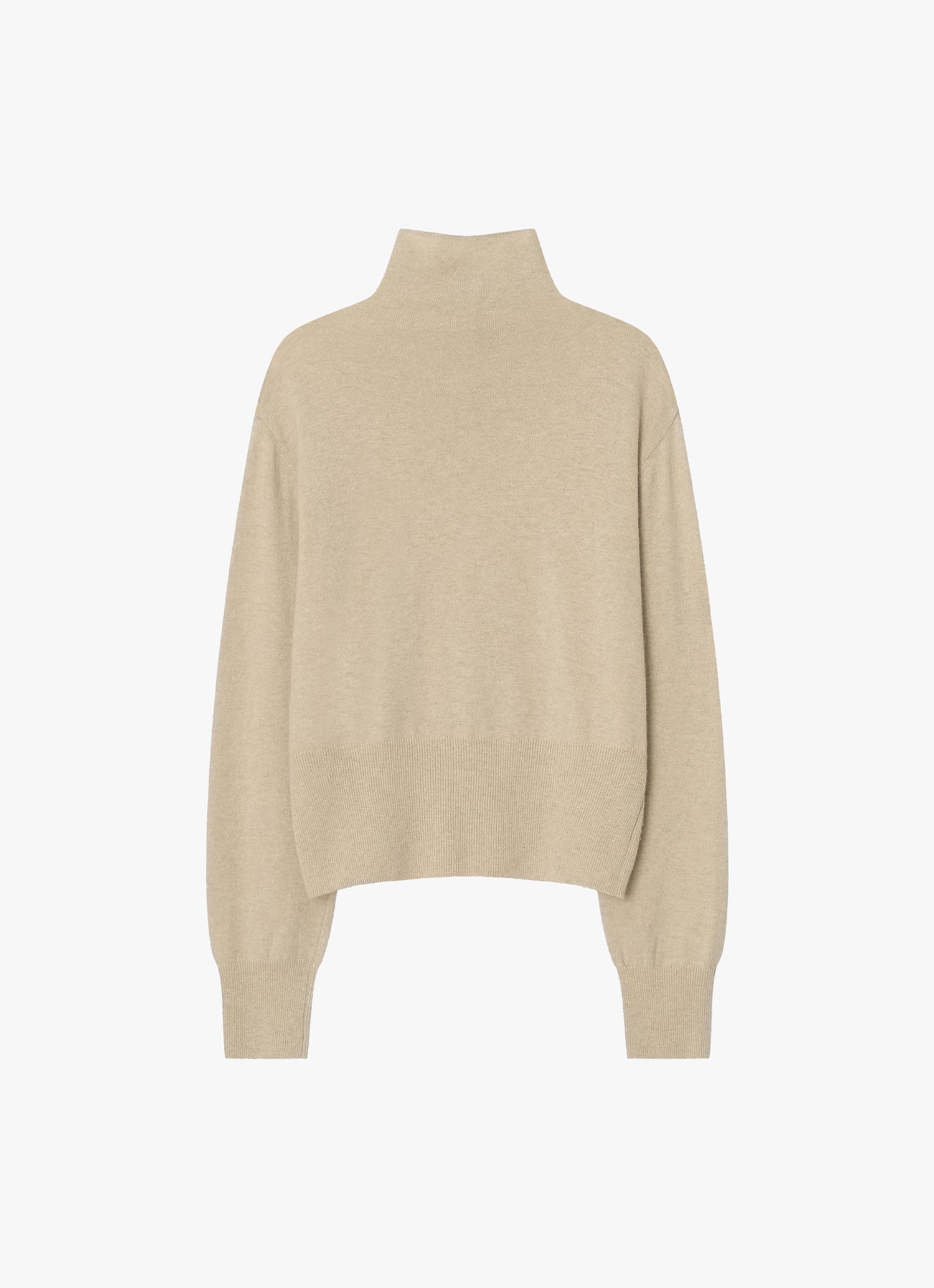 WOOL BLEND HIGH-NECK CARDIGAN