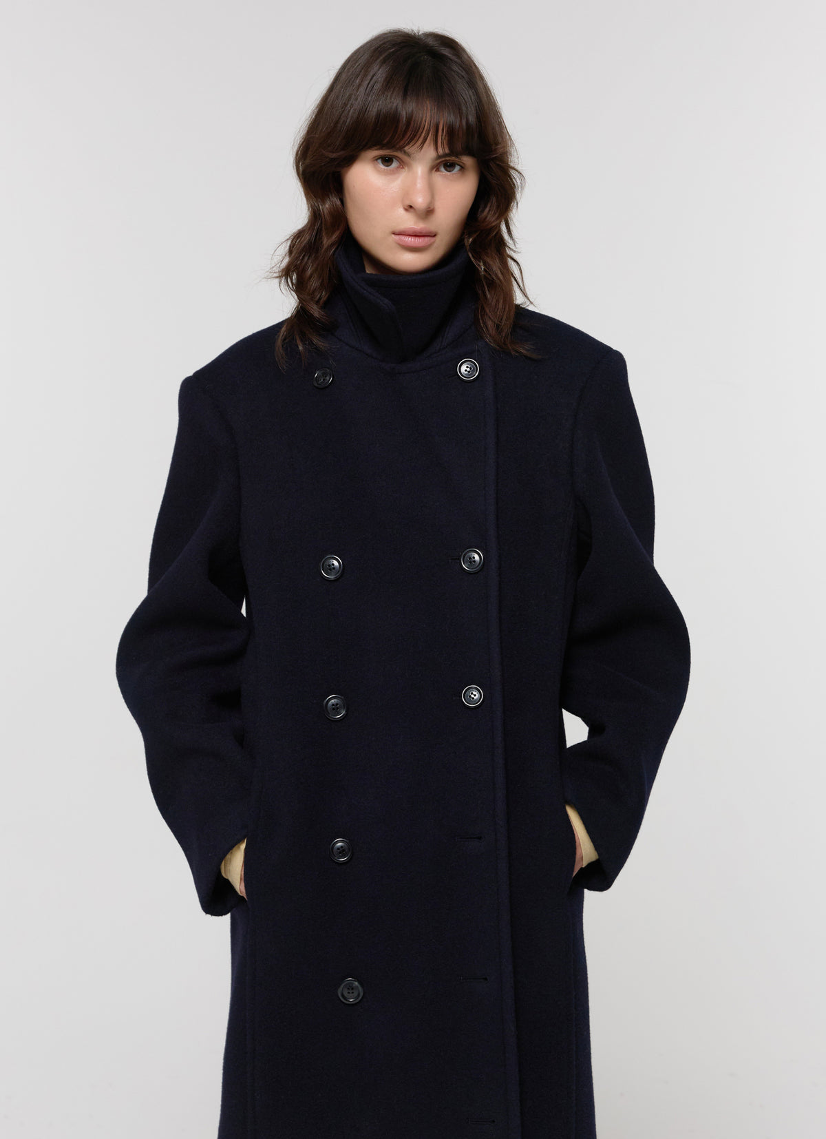 26FW DOUBLE LONG PEA COAT